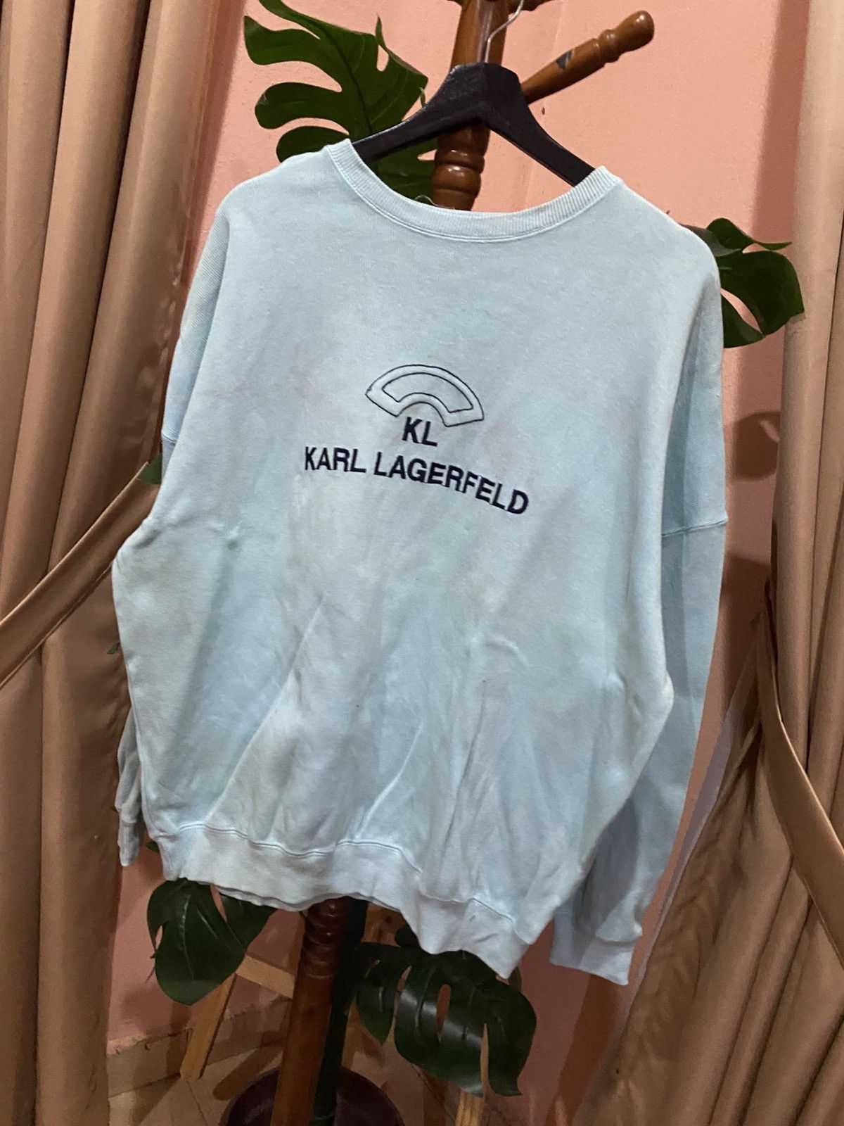Karl Lagerfeld Vintage Karl Lagerfeld Light Blue Sweatshirt – 2010s Era Size US L / EU 52-54 / 3 - 2 Thumbnail