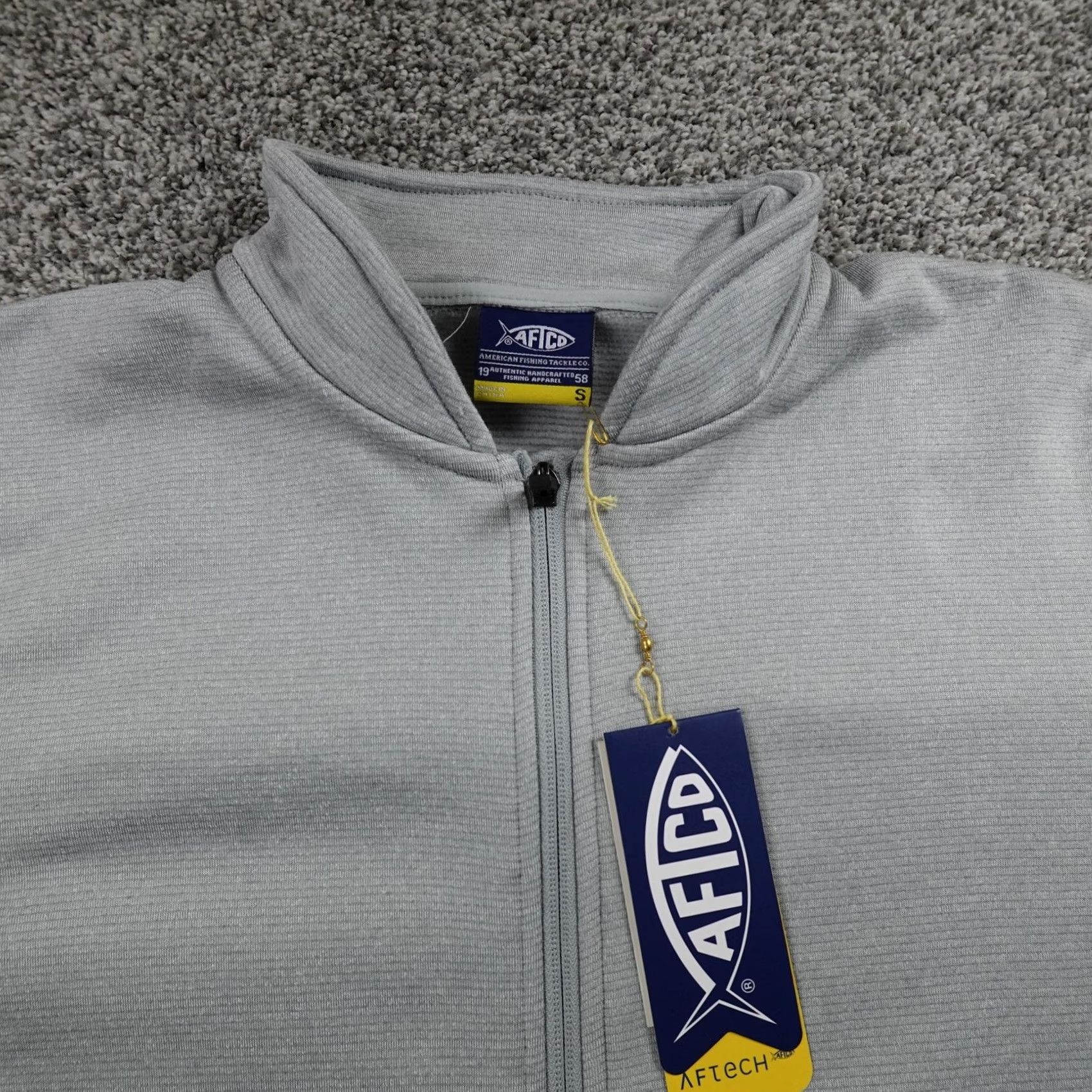 Vintage AFTCO Jacket Mens S Gray AFTECH Full Zip Fishing Fleece Outdoors Size US S / EU 44-46 / 1 - 3 Thumbnail