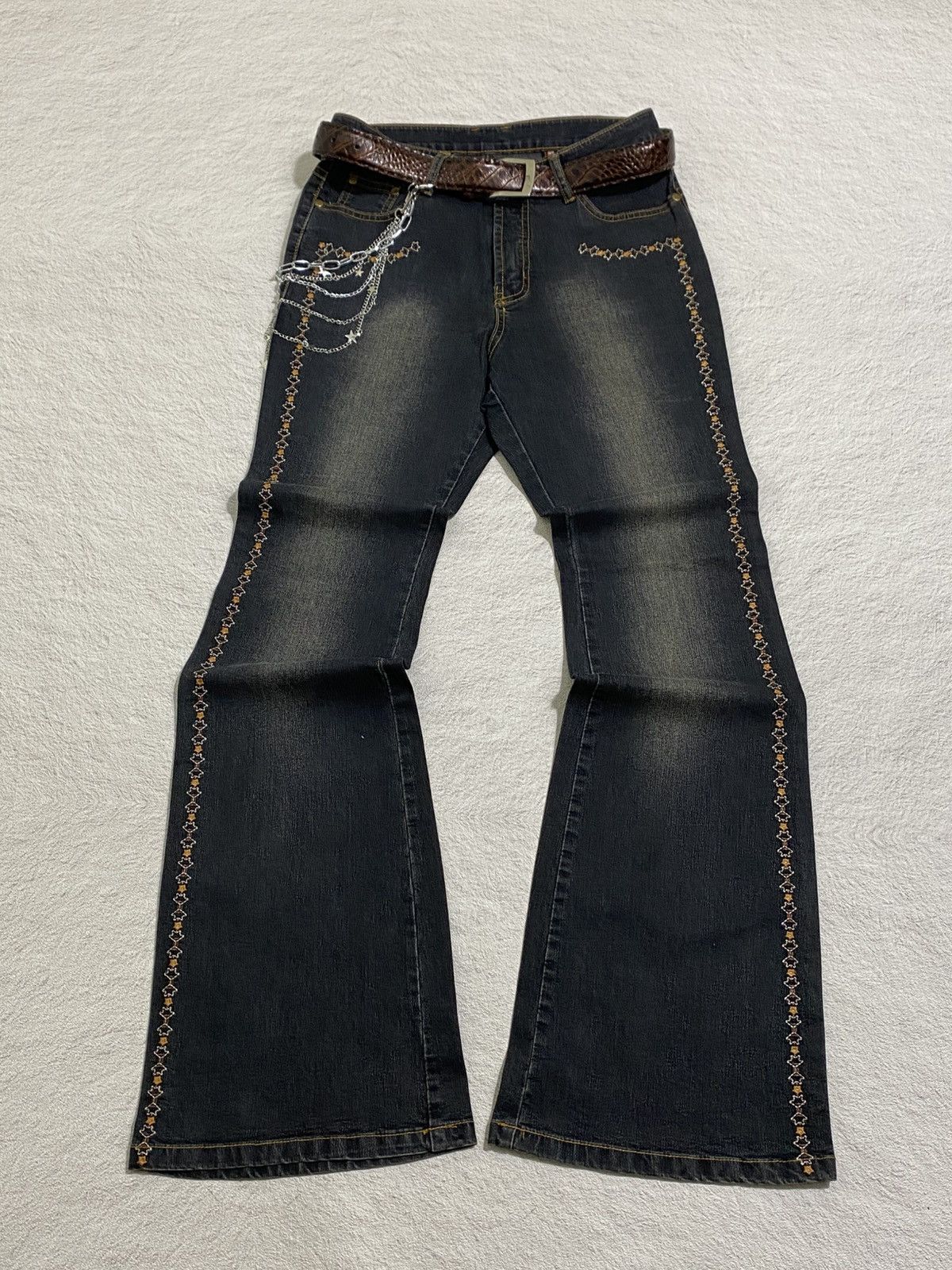 Japanese Brand SICK💰Vintage Sun Rose Bush Pant Stretchable Jeans Size US 28 / EU 44 - 1 Thumbnail