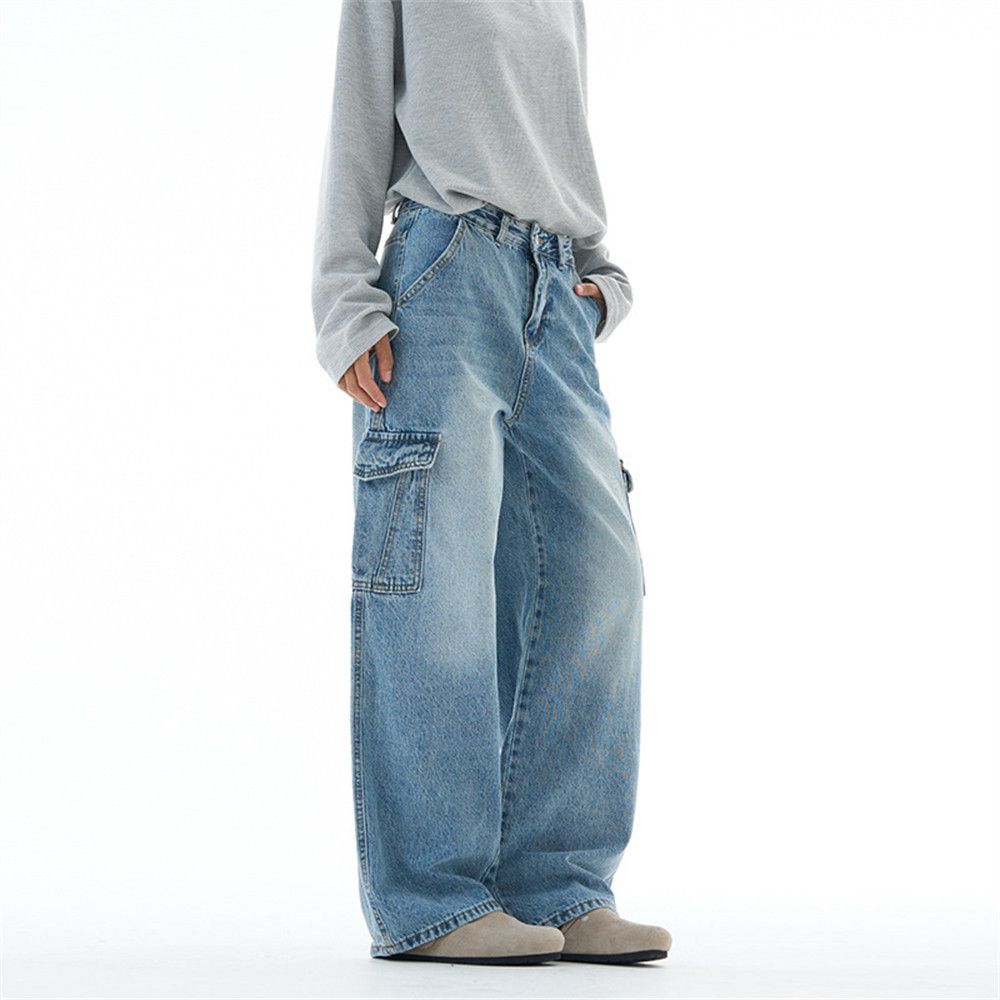 Vintage Men's vintage punk washed distressed multi-pocket work jeans Size US 32 / EU 48 - 2 Thumbnail