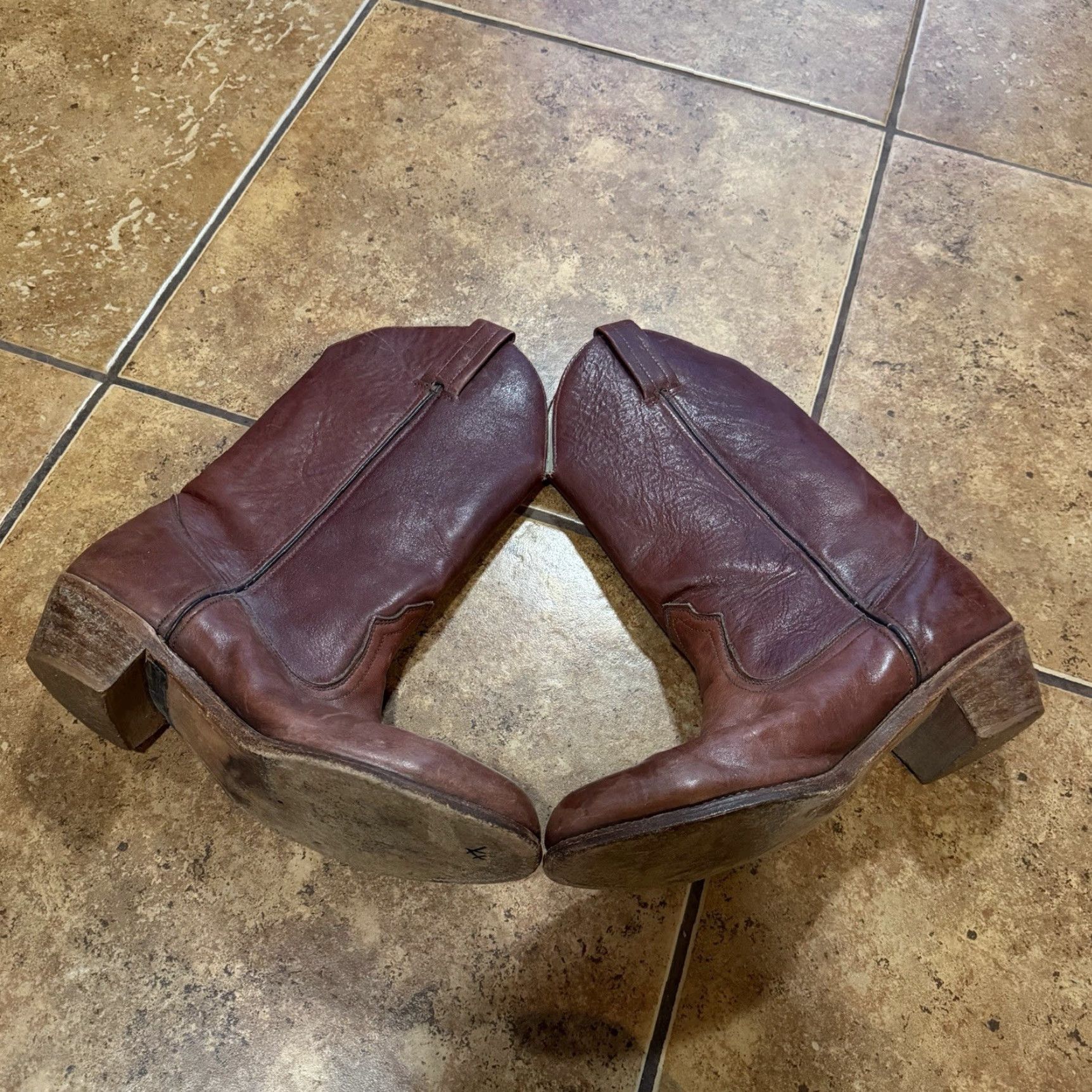 Vintage VINTAGE Dexter Campus Western Boots Mens 12 M USA MADE Brown Leather Cowboy Boots Distressed? No, Excellent Condition Size US 12 / EU 45 - 2 Thumbnail