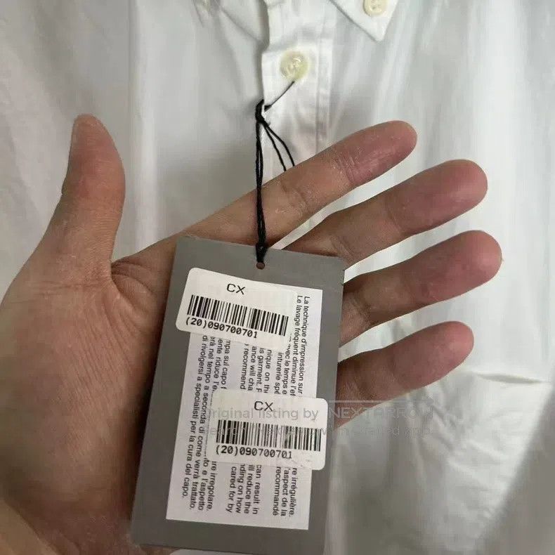 Balenciaga Balenciaga size 39 White and Blue Back Letter Shirt Size US M / EU 48-50 / 2 - 6 Thumbnail