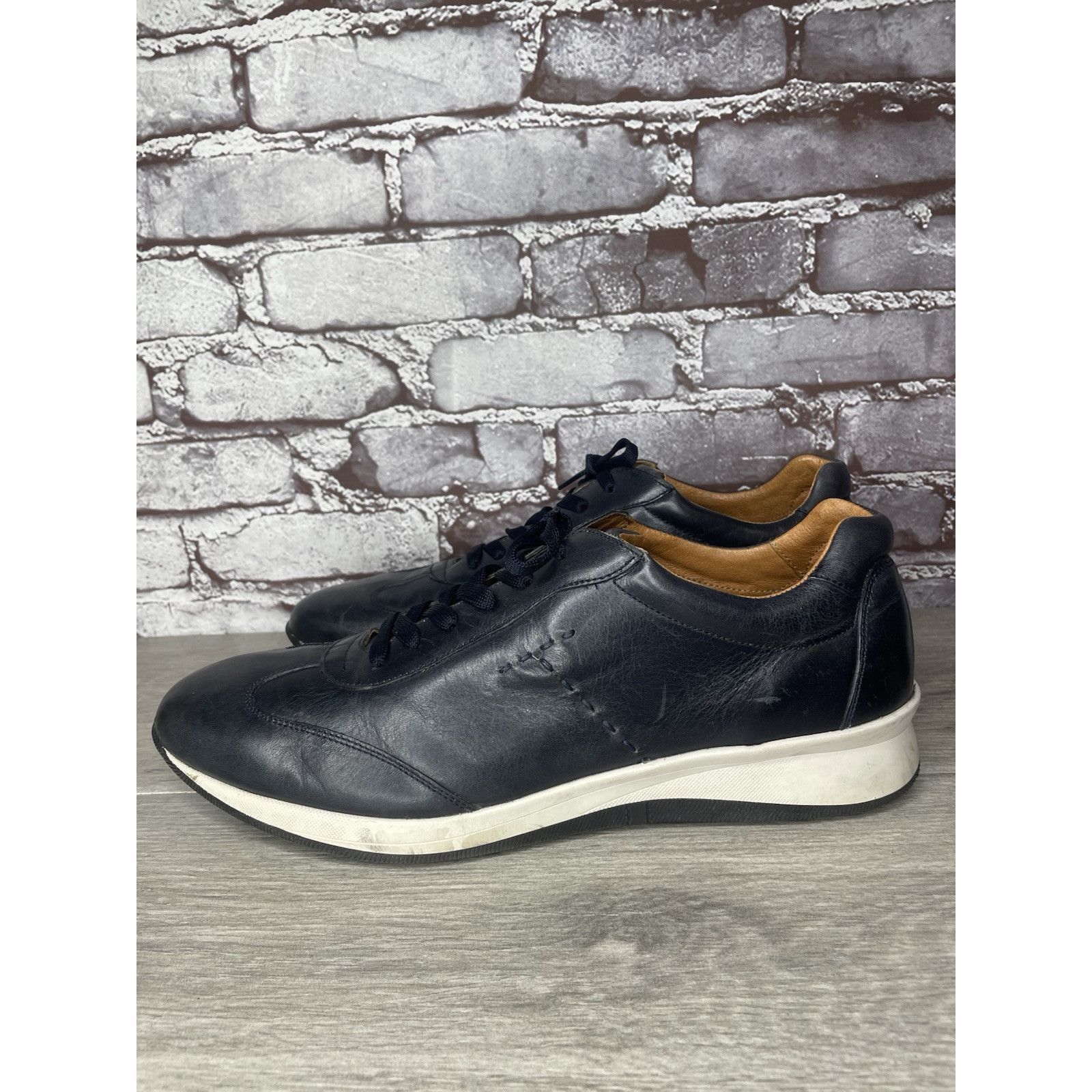 Other SABATTER Navy Blue Leather Bicycle Toe Casual Sneakers Shoes Size US 13 / EU 46 - 12 Thumbnail