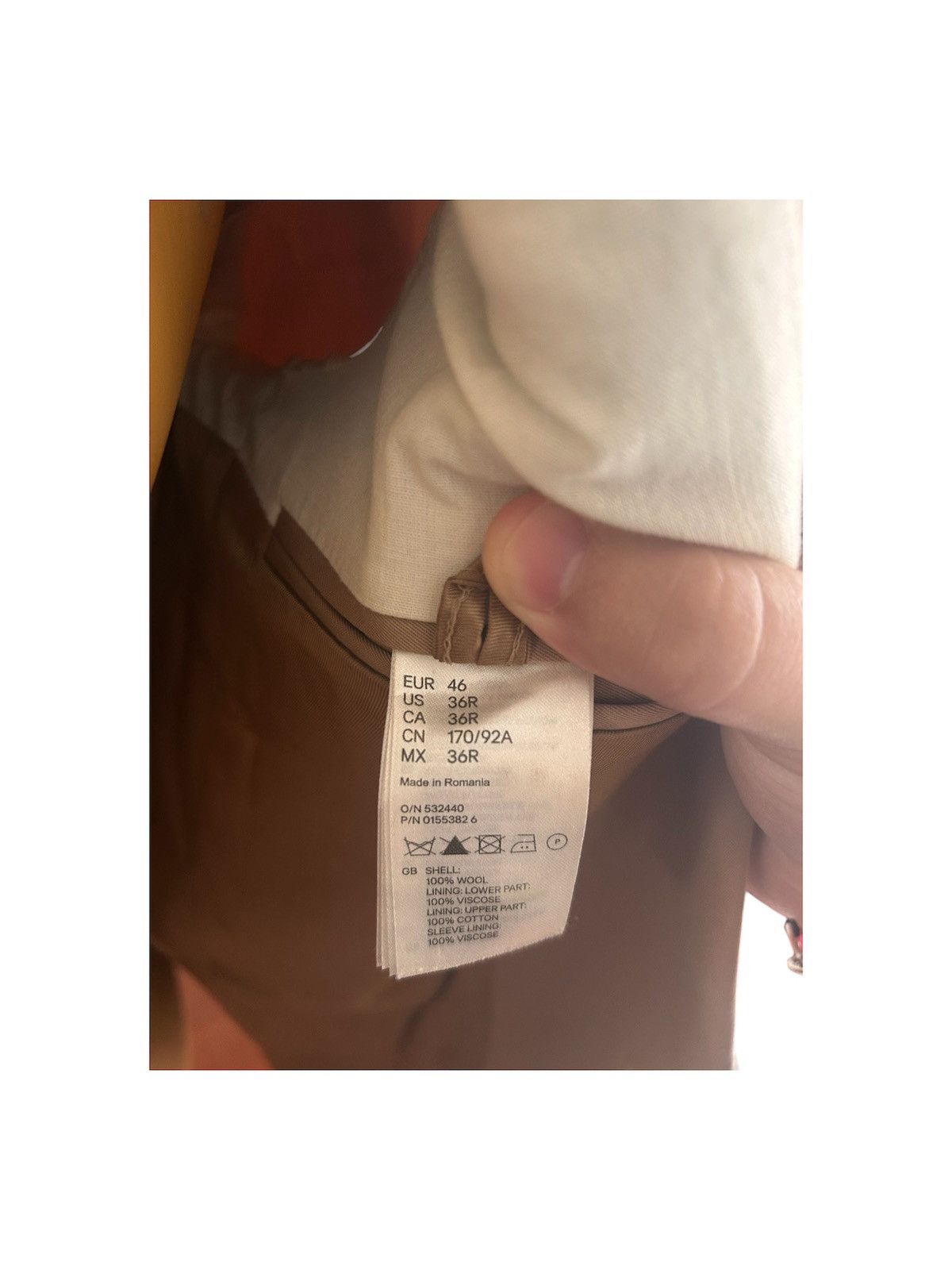 Maison Margiela Maison Margiela H&M Men’s Beige Blazer Jacket Size 46R - 4 Thumbnail