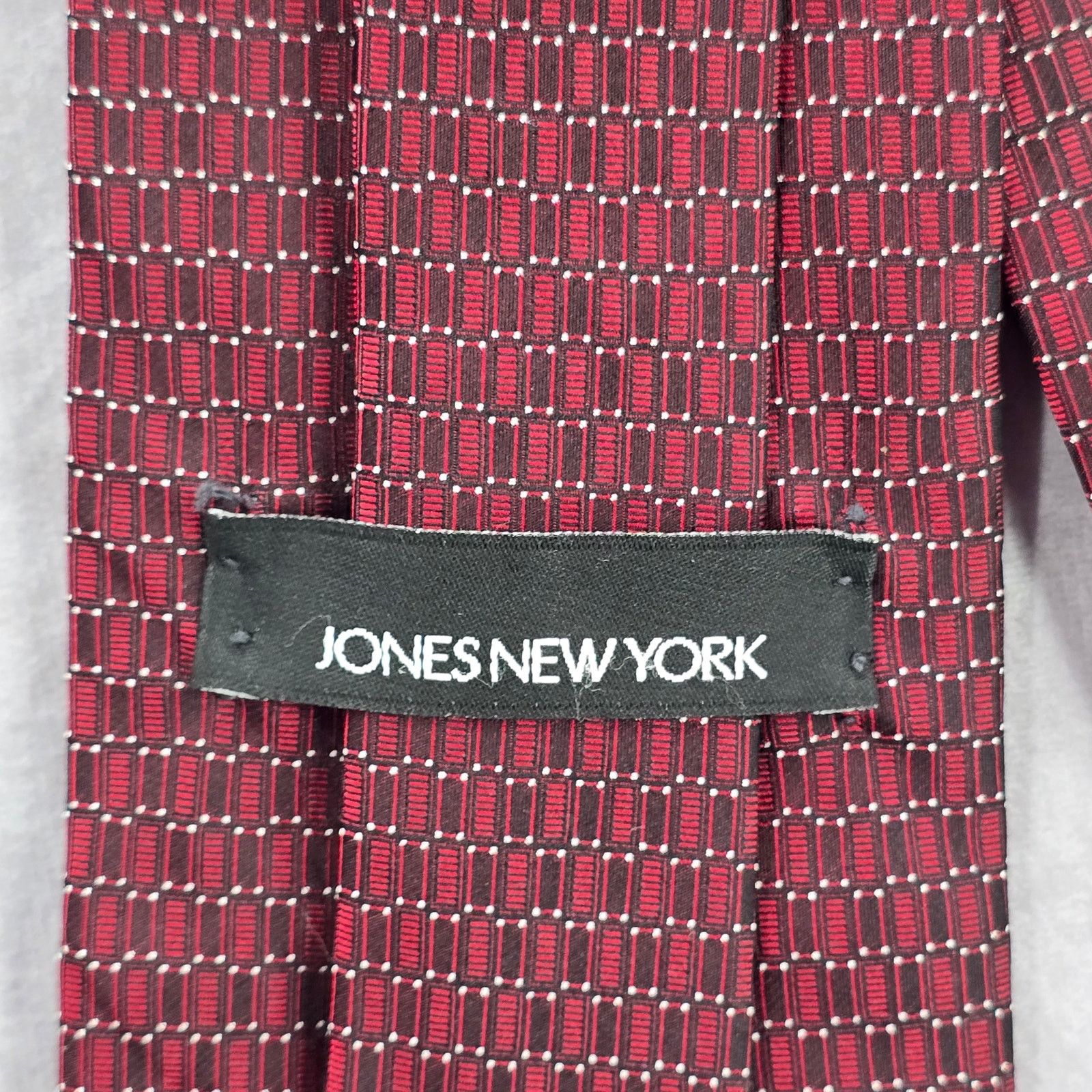 Jones New York Jones New York Red Blue White Geometric Dots Silk Neck Tie Size 30 - 4 Thumbnail