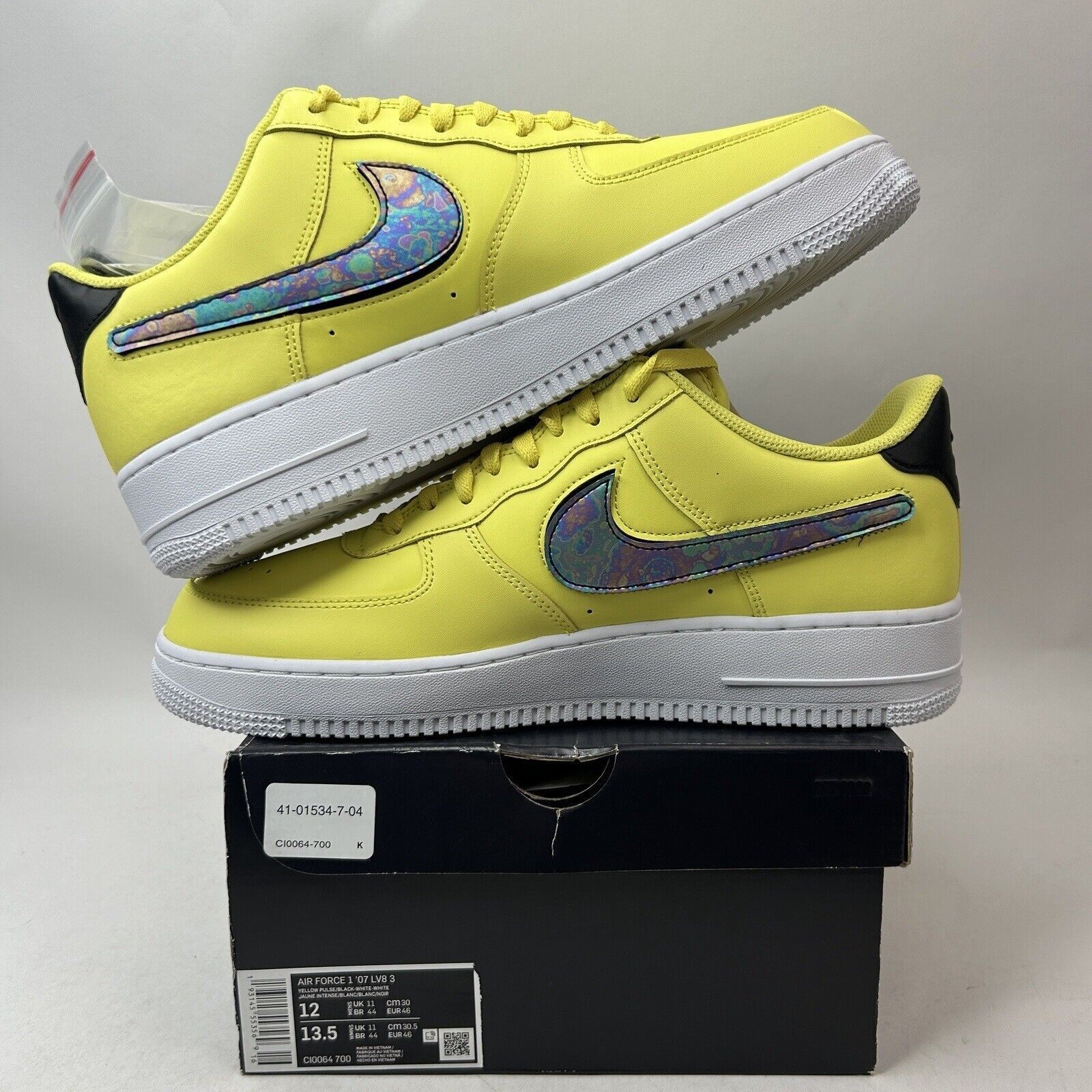 Nike Nike Air Force 1 Low 07 LV8 3 “Yellow Pulse” 2024 Size US 12 / EU 45 - 3 Thumbnail
