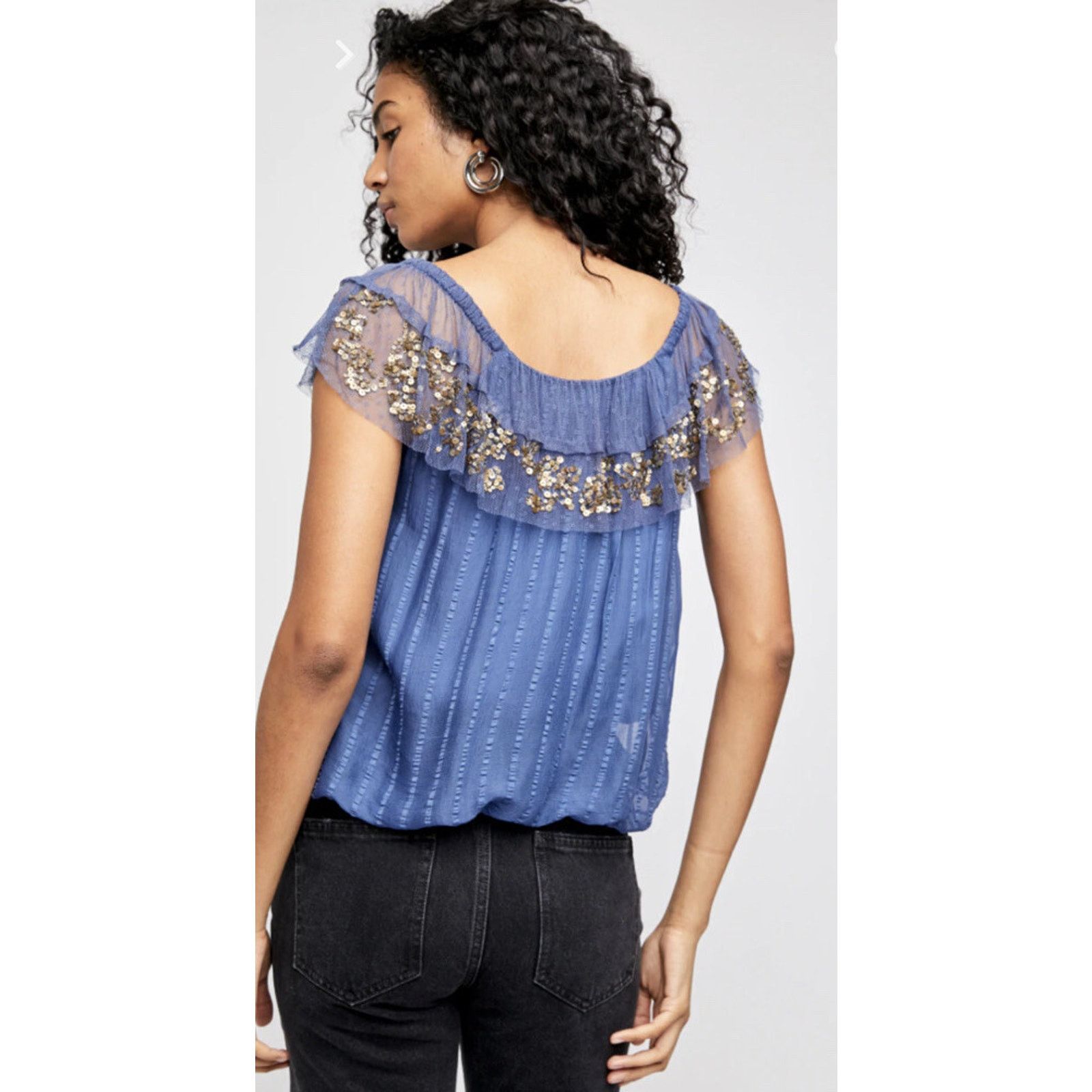 Free People Free People Elisas Off-The-Shoulder Top Wild Moon M A002078 Size M / US 6-8 / IT 42-44 - 2 Thumbnail