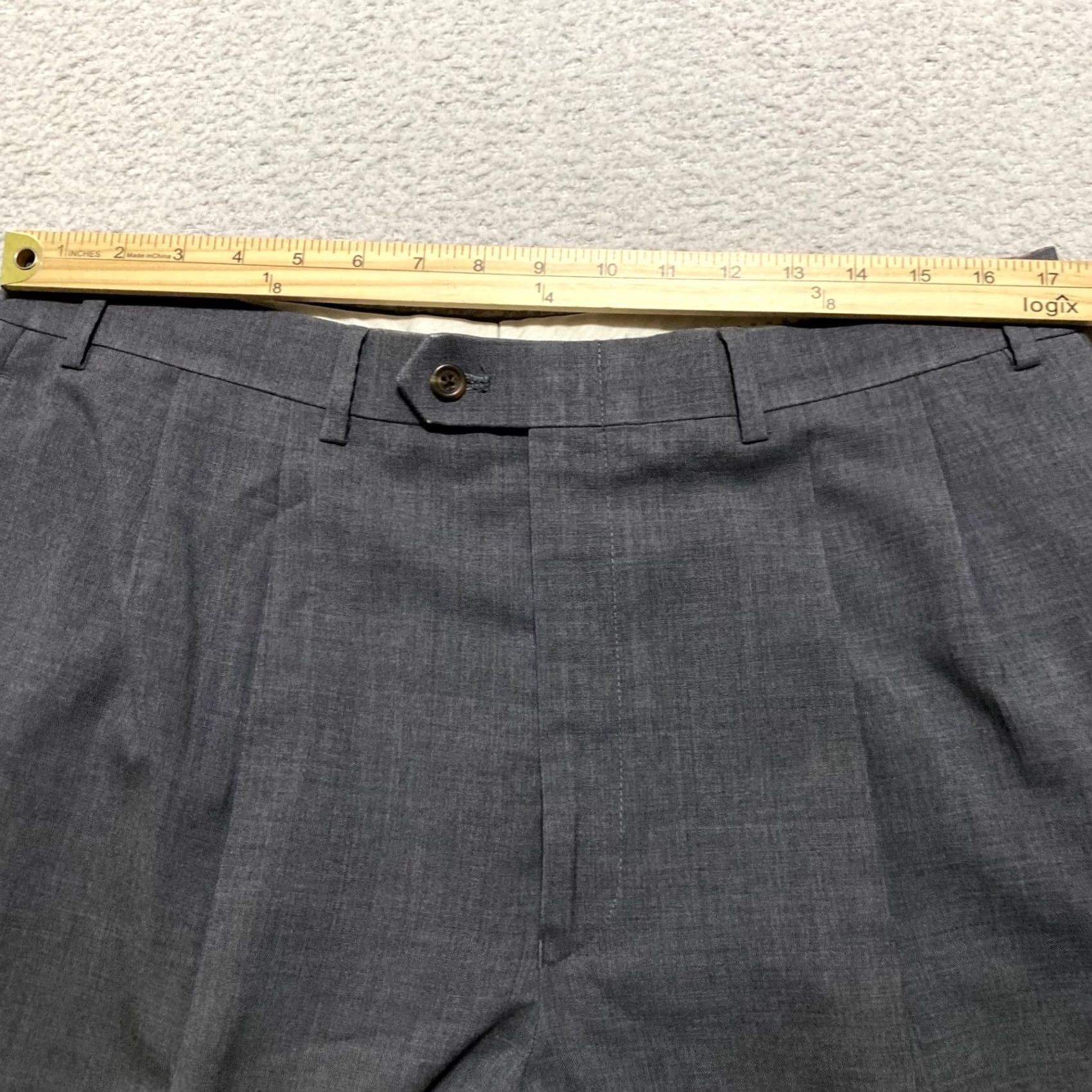 Ralph Lauren Lauren Ralph Lauren Mens Dress Pants Gray Pleated Wool Business 36x32 Straight Fit Size US 36 / EU 52 - 7 Thumbnail