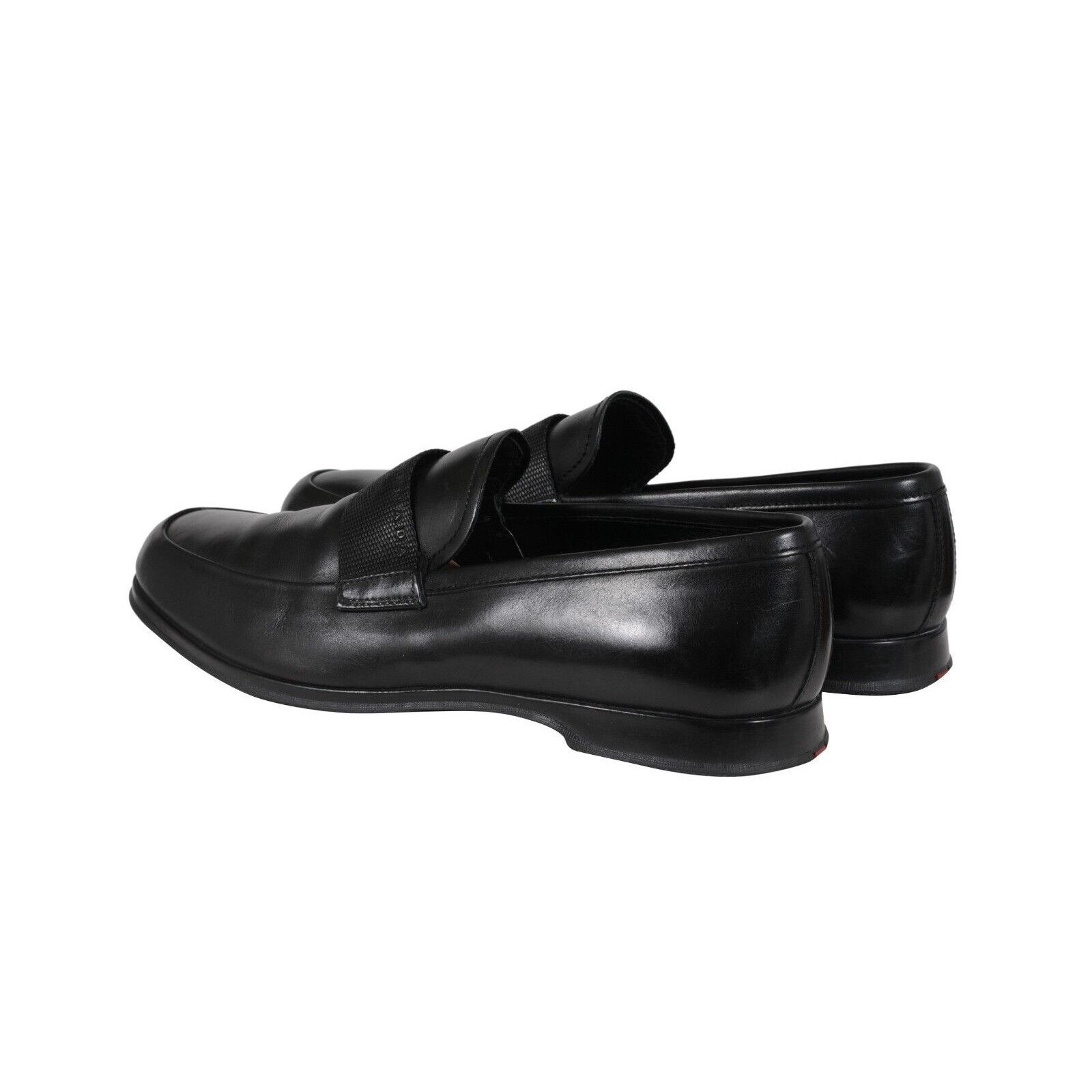 Prada Loafers Black Leather Sport Rubber Sole - 02254 Size US 8.5 / EU 41-42 - 5 Thumbnail