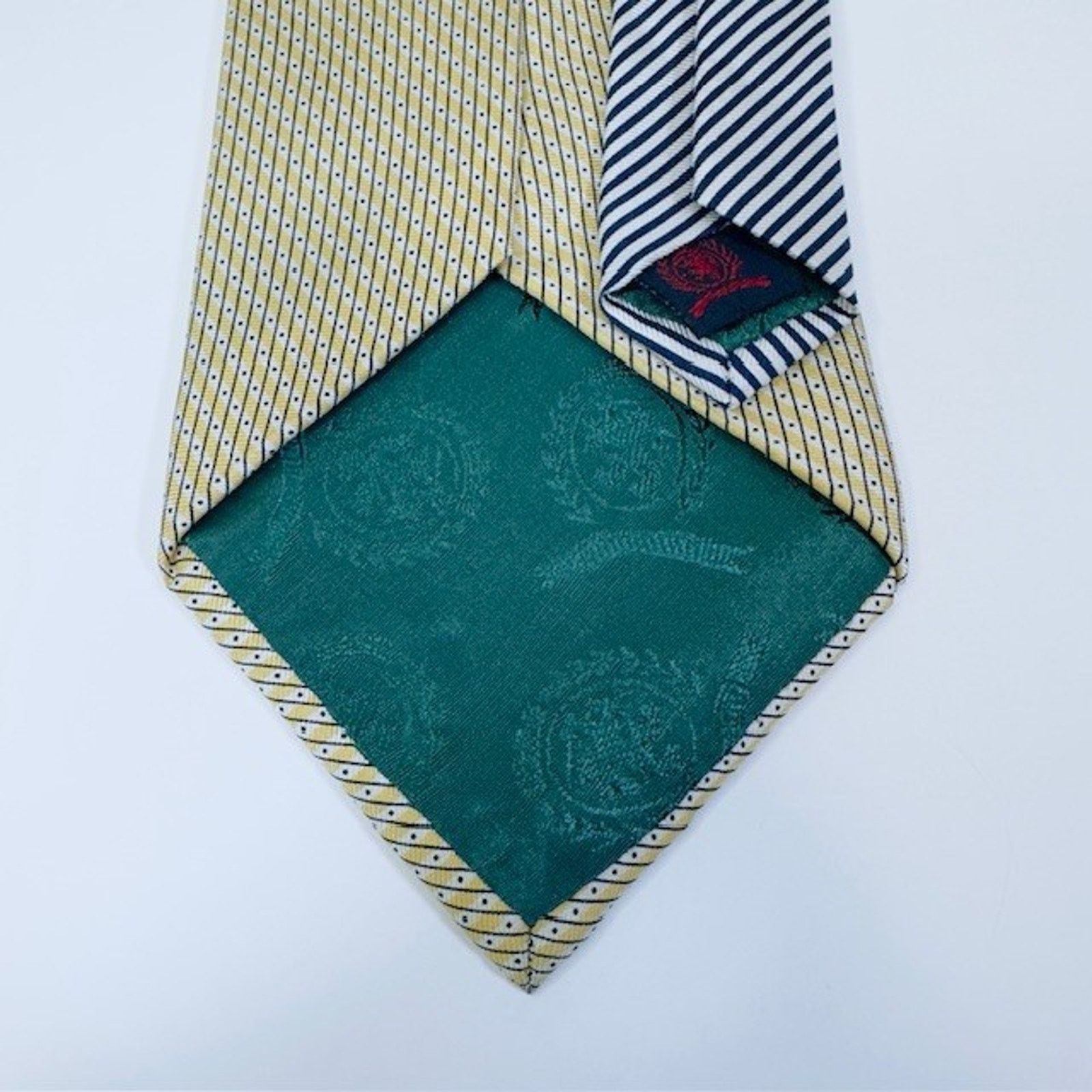 Tommy Hilfiger Tommy Hilfiger Men's Neck Tie Silk Gold/Beige/Blue Geometric Size ONE SIZE - 3 Thumbnail