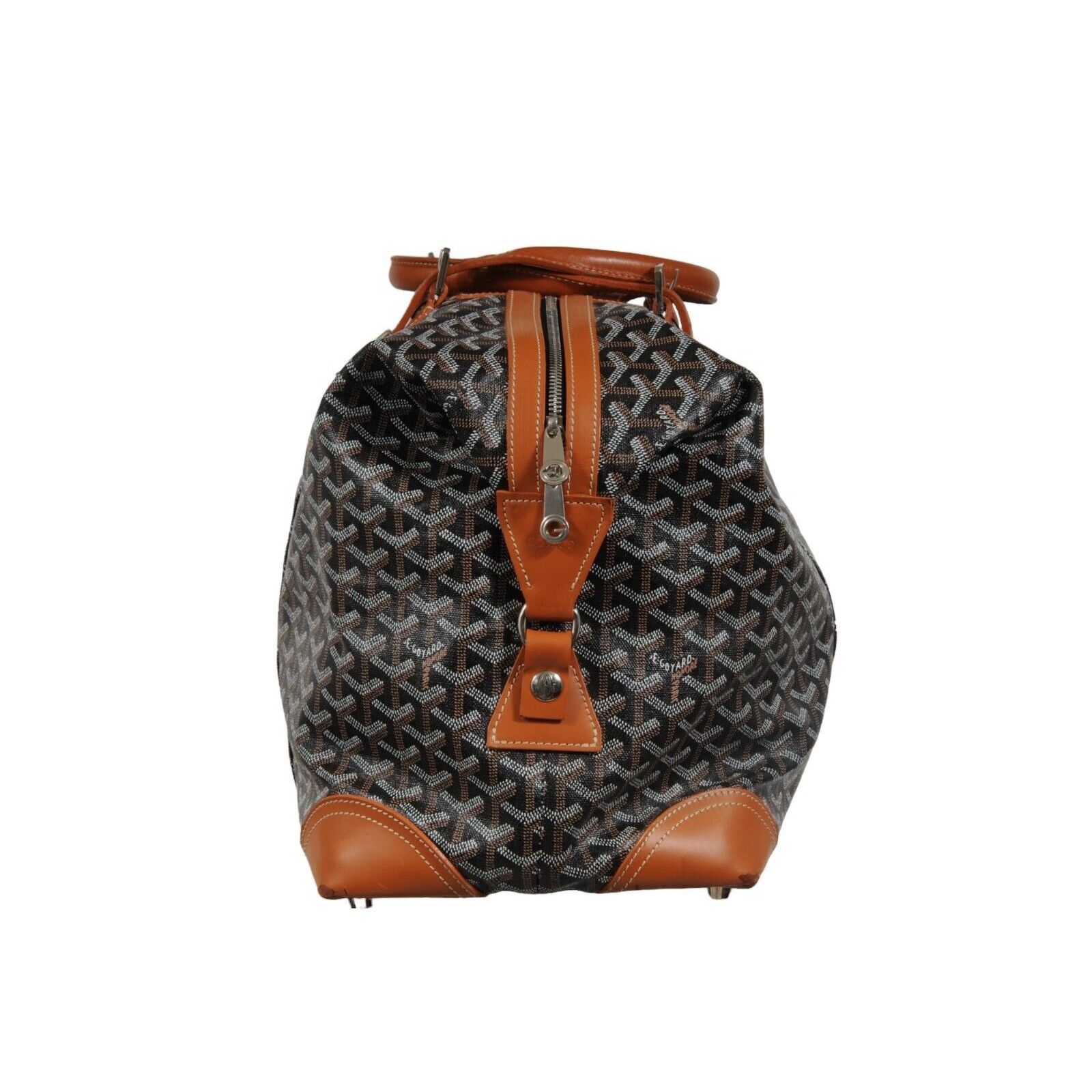 Goyard Boeing 45 Black Brown Leather Duffle Travel Carry On Size ONE SIZE - 10 Thumbnail