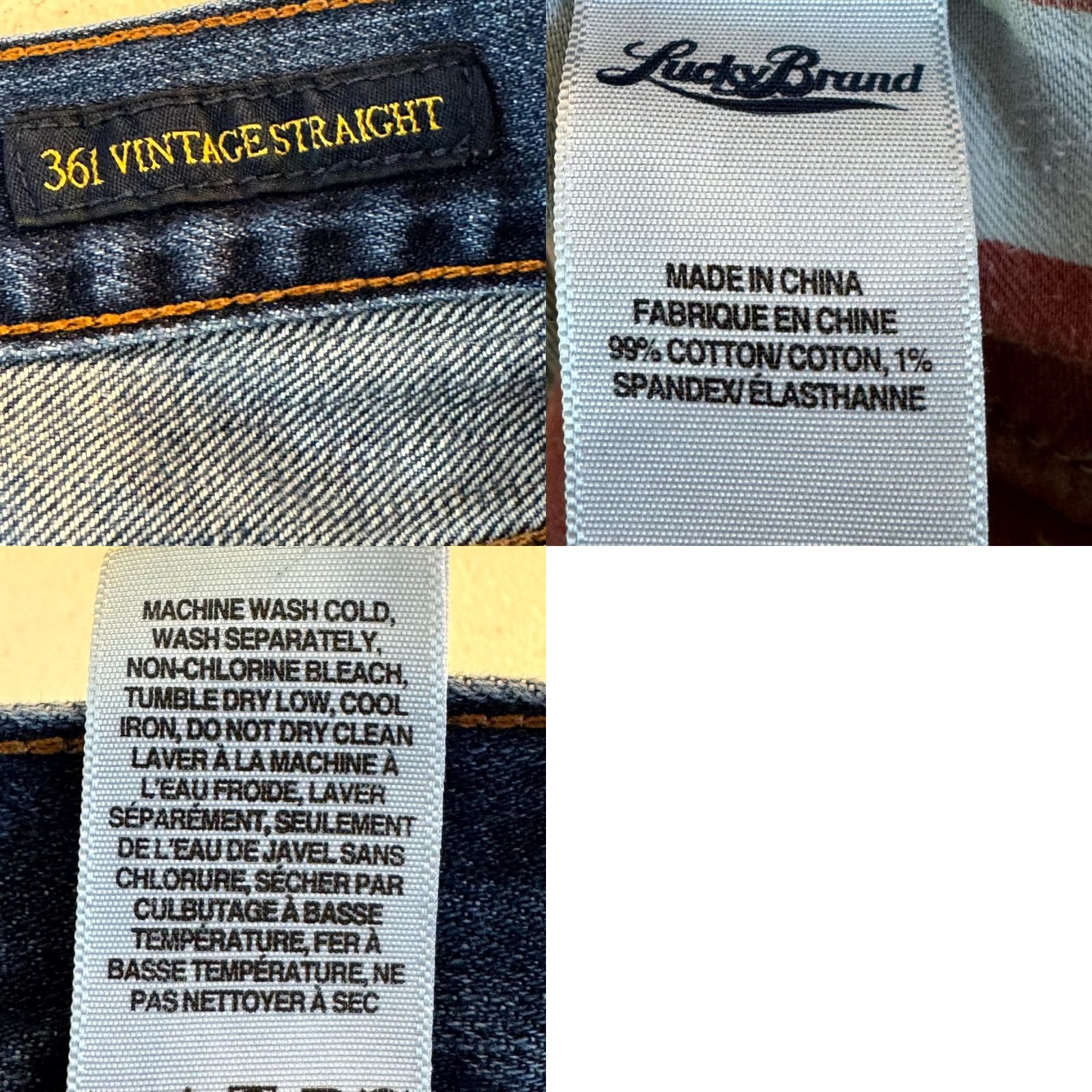 Lucky Brand Lucky Brand 361 Men’s Jeans 40 x 30 Blue Denim Vintage Straight Mid-Rise Stretch Jeans Size US 40 / EU 56 - 9 Thumbnail