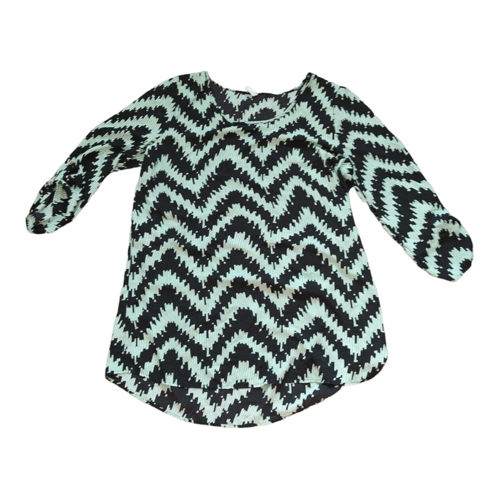 Other Auditions 3XL Top Polyester Black and Teal Chevron Size 3XL / US 20-22 - 1 Thumbnail