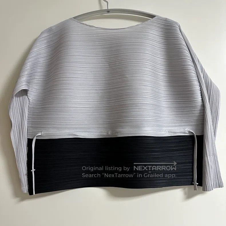 Issey Miyake Issey Miyake Drawstring Striped Color-Block Top Size L / US 10 / IT 46 - 2 Thumbnail