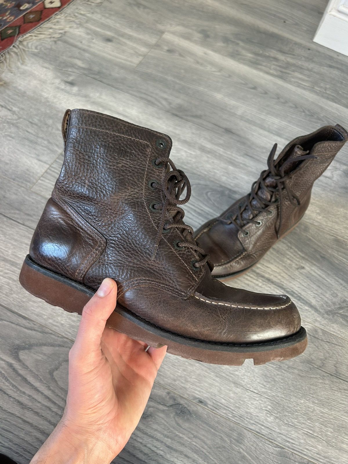 Dirk Bikkembergs Bikkembergs Brown Leather Moc Toe Boots EU 42 Size US 9 / EU 42 - 9 Thumbnail