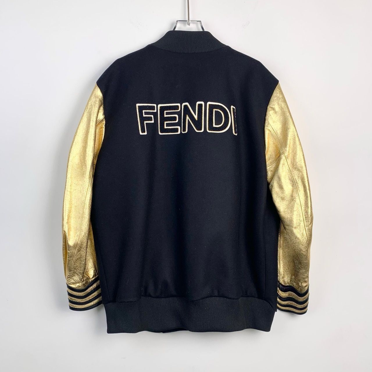 Fendi Fendi Monster Eyes Black and Gold Color-Block Baseball Jacke Size US M / EU 48-50 / 2 - 6 Thumbnail