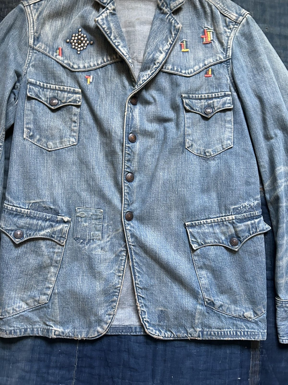 Kapital × Kapital Kountry Kapital damaged Studs coverall denim jacket Size US L / EU 52-54 / 3 - 4 Thumbnail