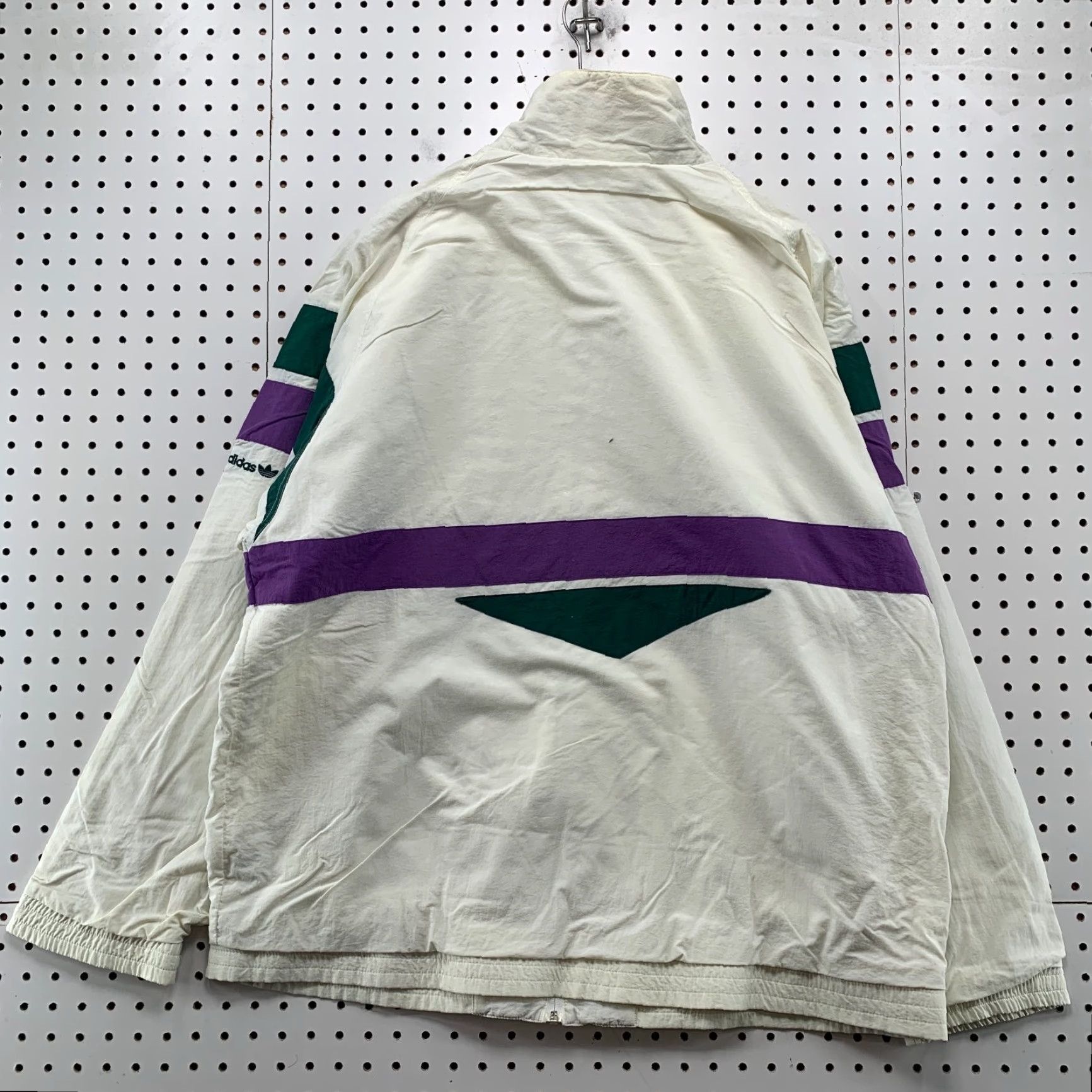 Adidas VINTAGE Adidas ATP Tour Windbreaker Jacket Mens XL Oversized White Purple Size US XL / EU 56 / 4 - 2 Thumbnail