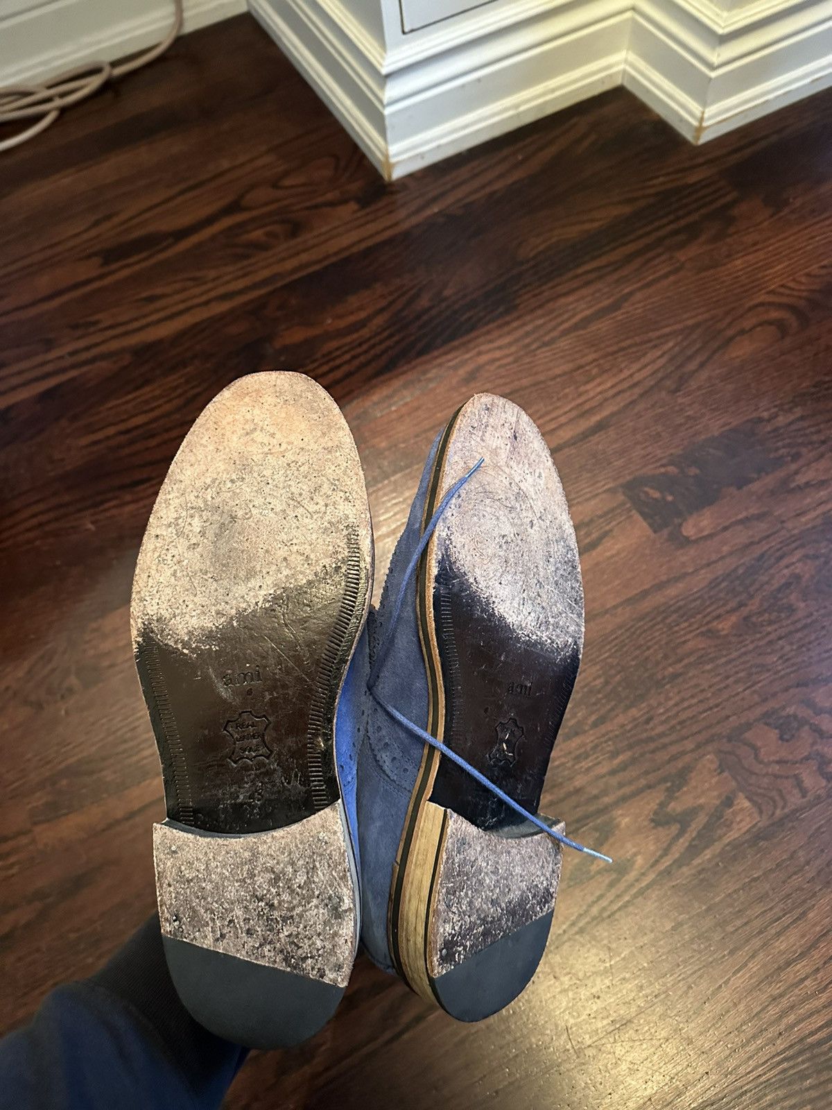 AMI AMI Light Blue Suede Brogue (43) Size US 10 / EU 43 - 5 Thumbnail