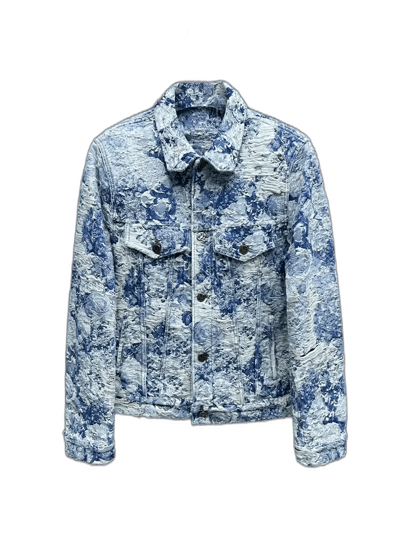 Louis Vuitton Louis Vuitton Blue Floral Long Sleeve Denim Jacket Size US L / EU 52-54 / 3 - 1 Thumbnail