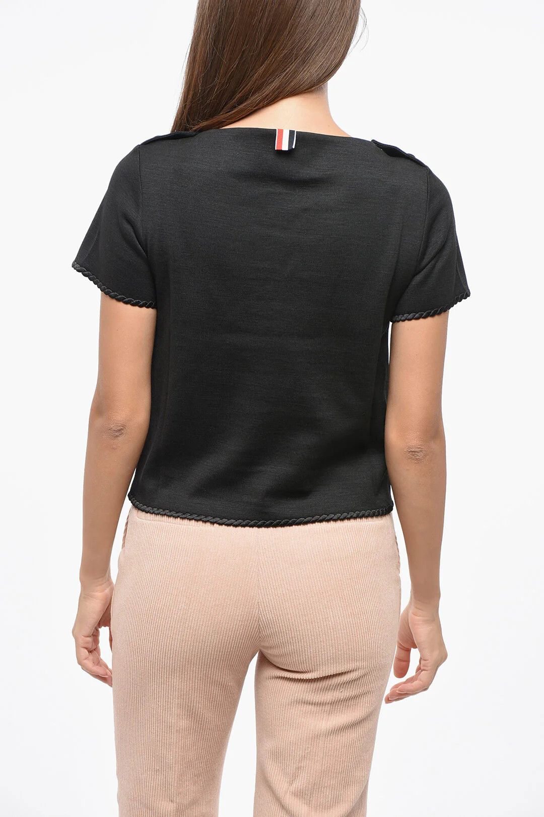 Thom Browne og1mm0426 Crewneck Solid-Color T-Shirt in Black Size XS / US 0-2 / IT 36-38 - 2 Thumbnail