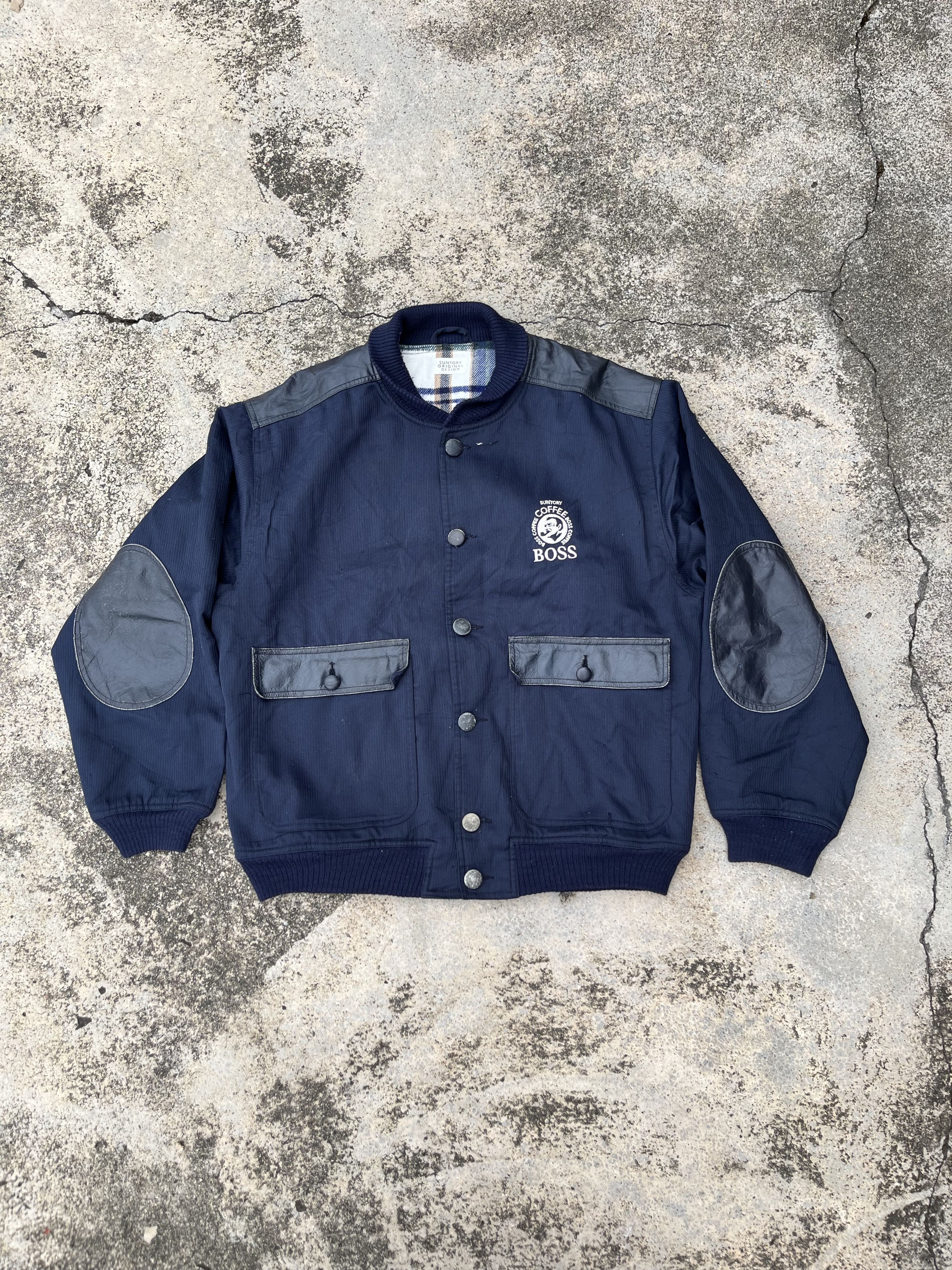 Japanese Brand Boss Coffee Varsity Plaid Jacket Size US L / EU 52-54 / 3 - 1 Thumbnail