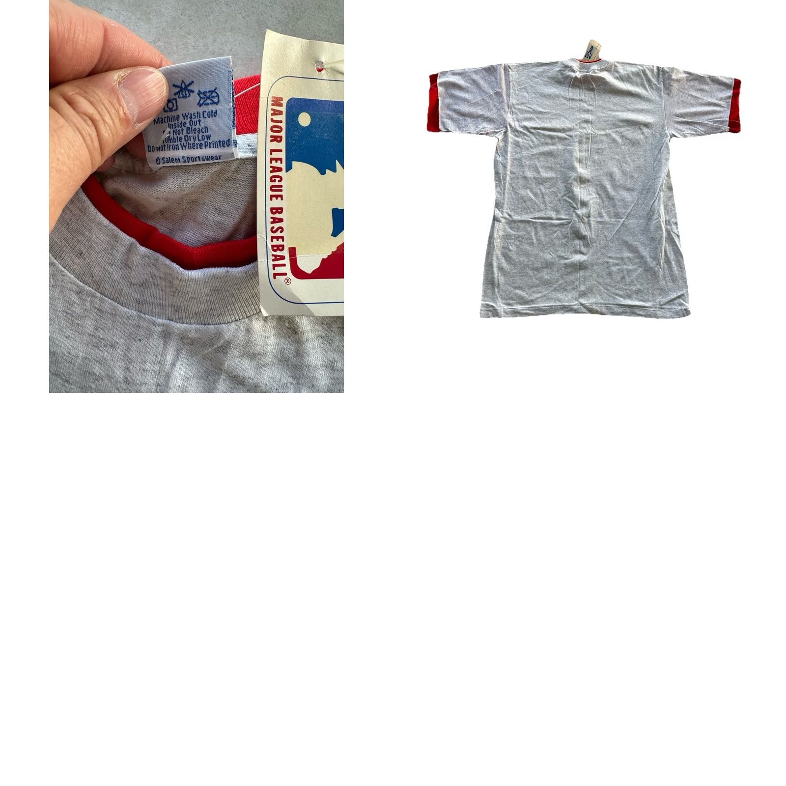 MLB VINTAGE Salem MLB Tee Shirt - Boston Red Sox 1991 Single Stitch - Men XL Gray Shirt Size US XL / EU 56 / 4 - 8 Thumbnail