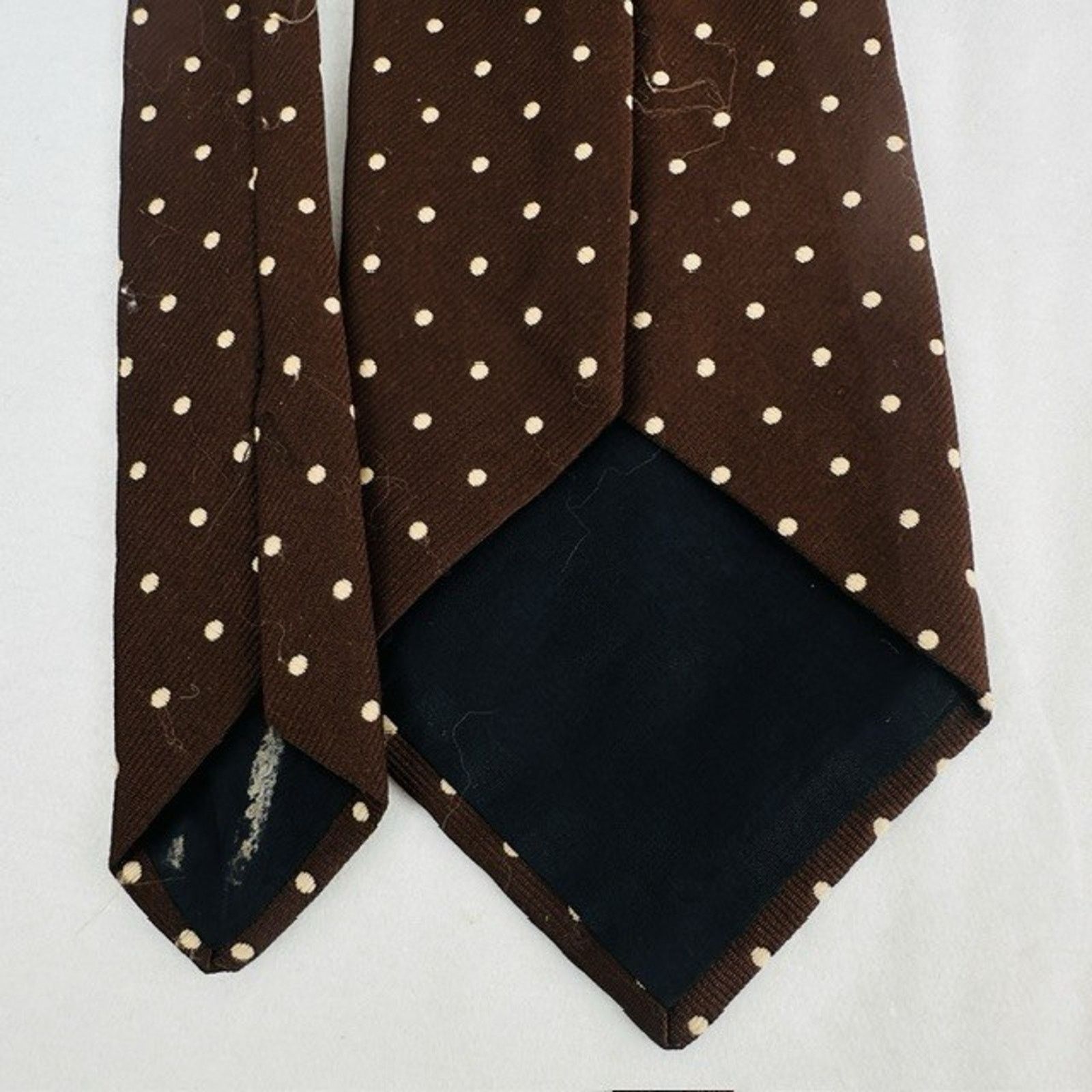 REGAL Regal Designer tie Brown w/Tan Polka Dot Preppy Business VTG Size ONE SIZE - 7 Thumbnail