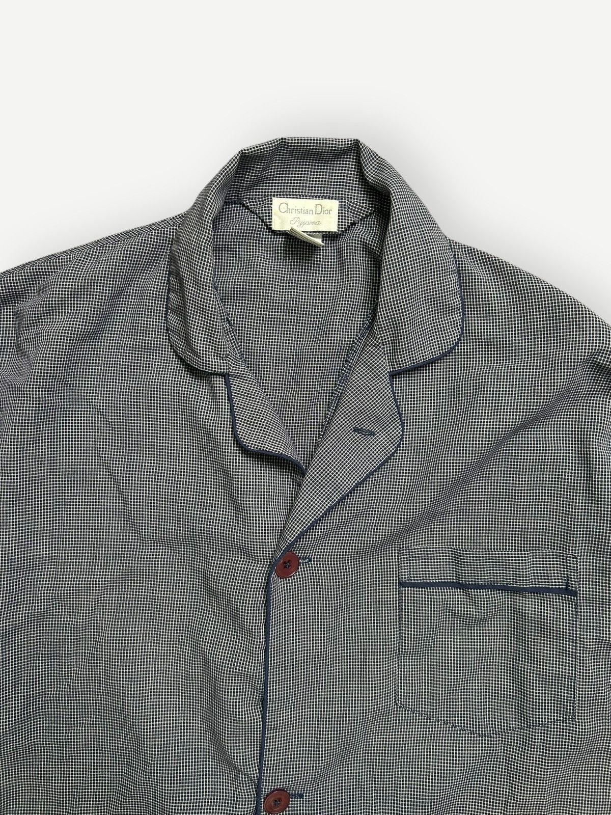 Christian Dior Monsieur × Vintage Vintage 60s/70s Christian Dior Sleep Shirt Plaid Size US L / EU 52-54 / 3 - 4 Thumbnail