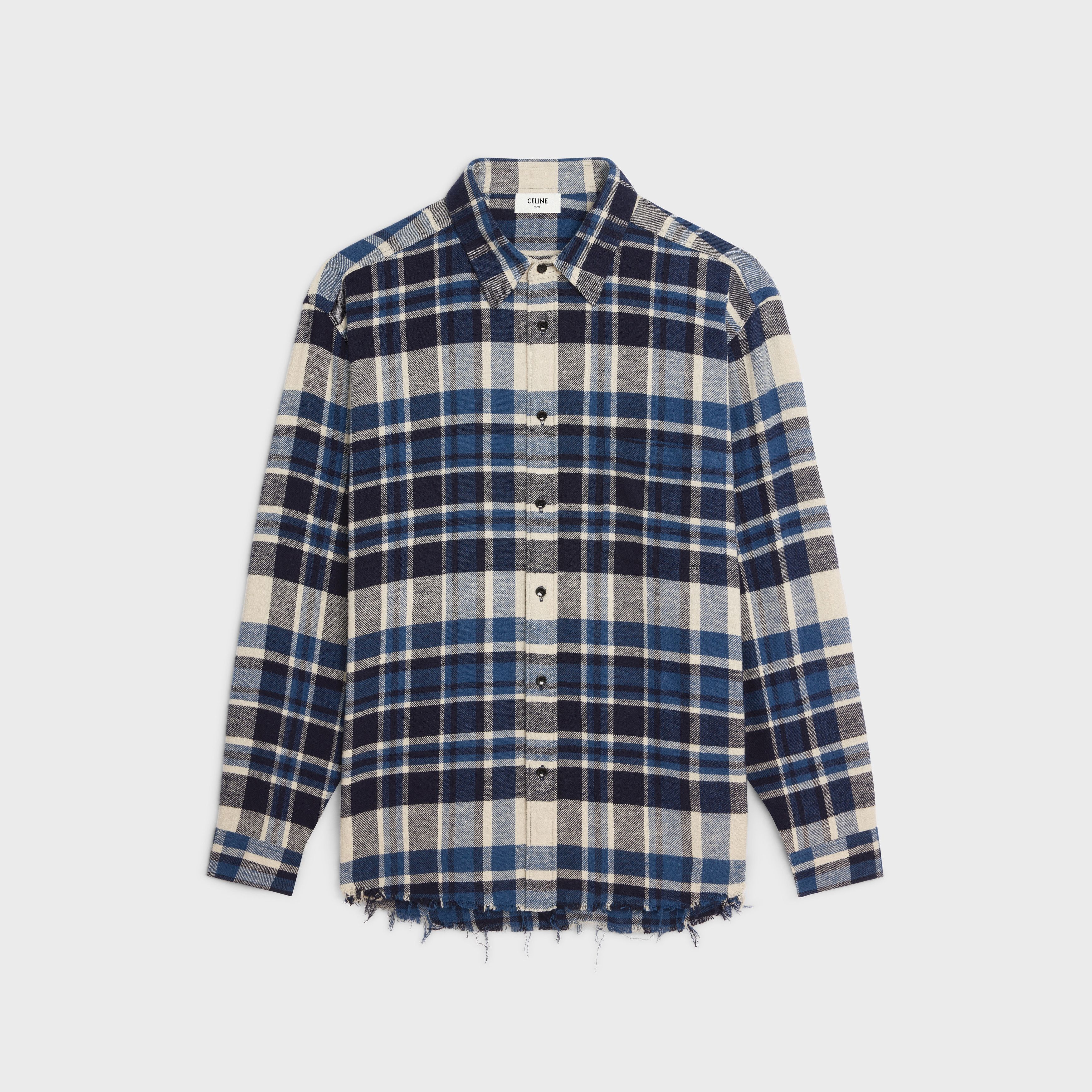 Celine oversized shirt in checked cotton Size US L / EU 52-54 / 3 - 1 Thumbnail