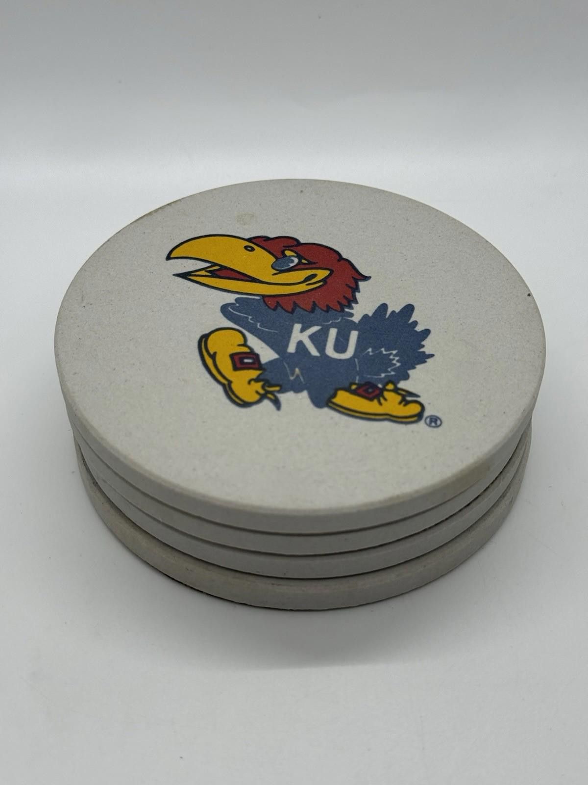 Designer Vintage Kansas Jayhawks Ceramic Coasters - Set of 4 Size ONE SIZE - 2 Thumbnail