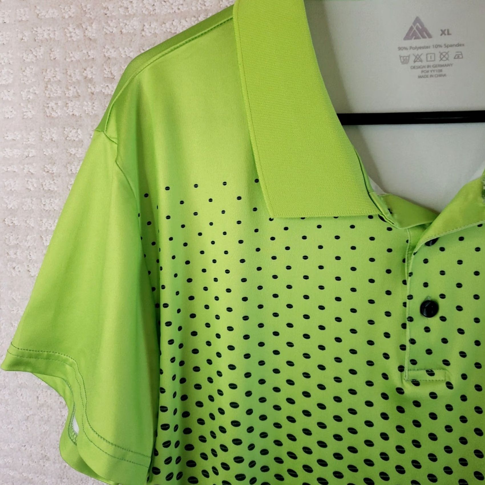 Vintage Speedrun J Geekwell Mens Polo Shirt XL Green Dot Pattern Sports Golfing Activewear Shirts Mens XL Green Size US XL / EU 56 / 4 - 7 Thumbnail