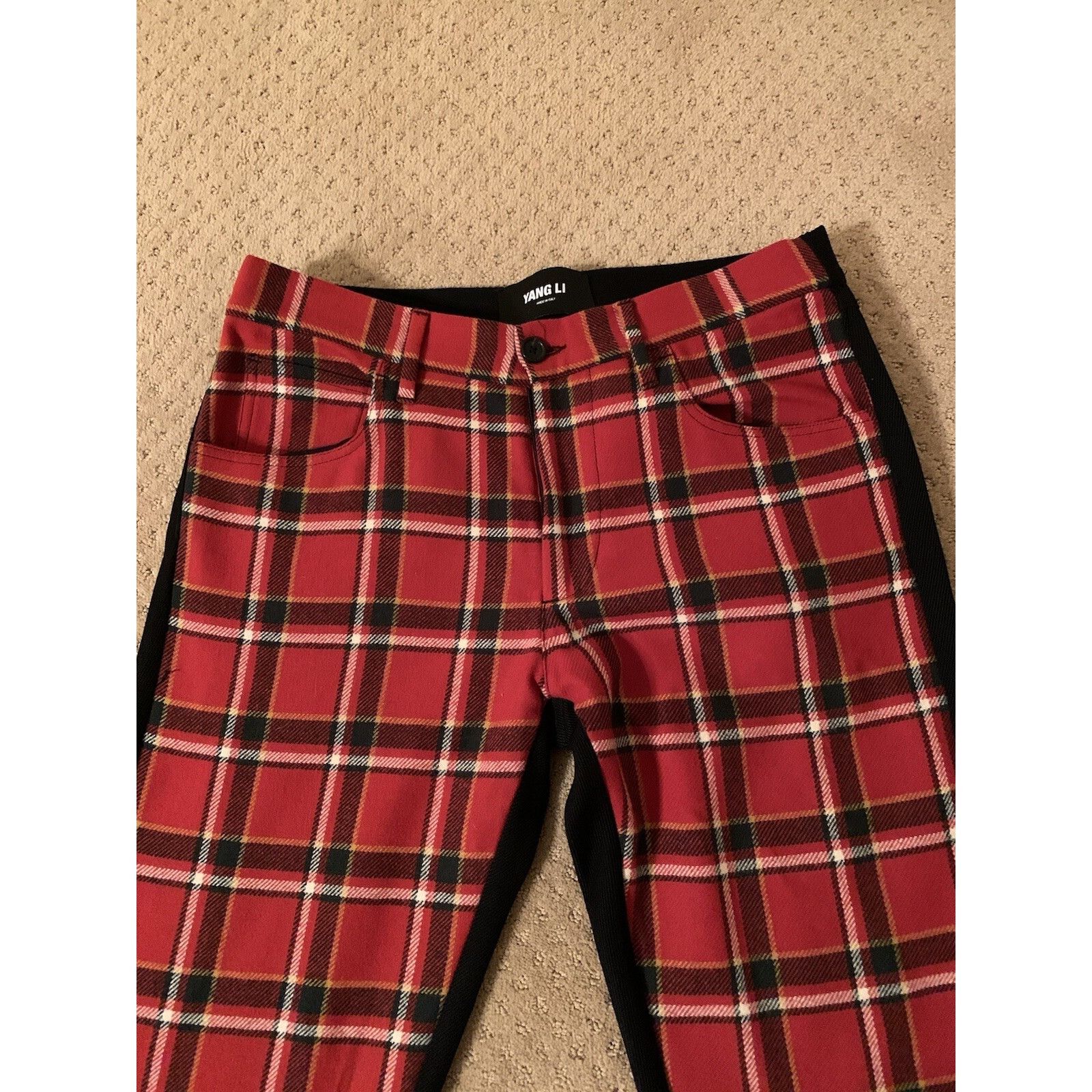 Yang Li Yang Li Red Plaid Tartan Hybrid Wool Trousers 46 Size US 30 / EU 46 - 3 Thumbnail