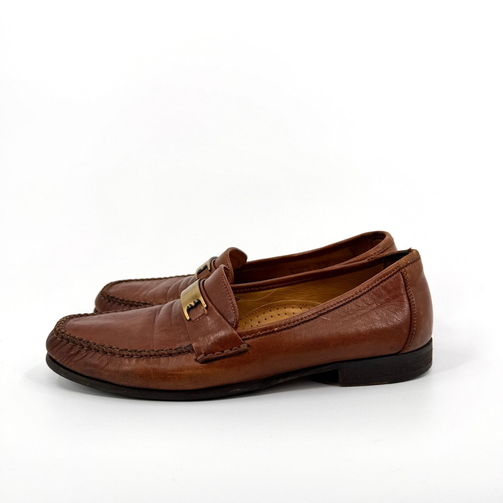 Bally Vintage 80s Italian Brown Leather Ruvera Gold Bit Loafers Size US 6.5 / EU 39-40 - 7 Thumbnail