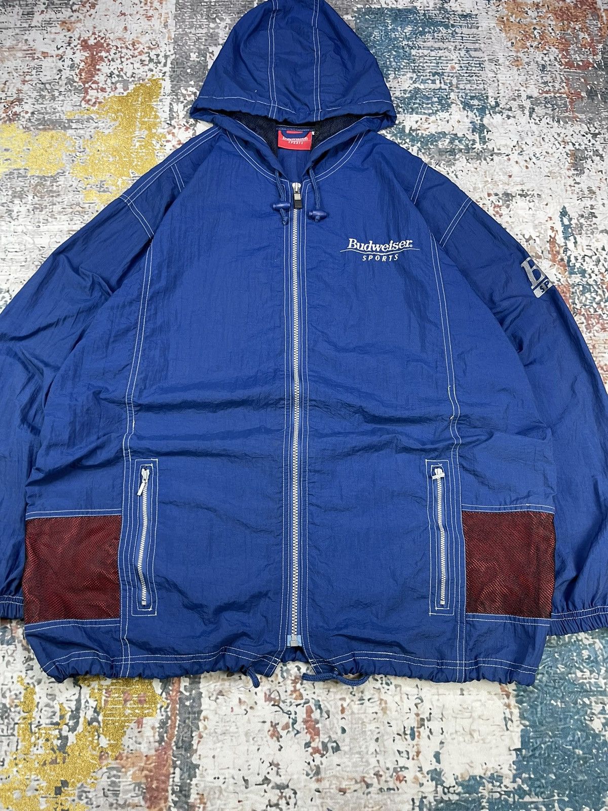 Budweiser Vintage BUDWEISER SPORTS Nylon Windbreaker Size US L / EU 52-54 / 3 - 3 Thumbnail
