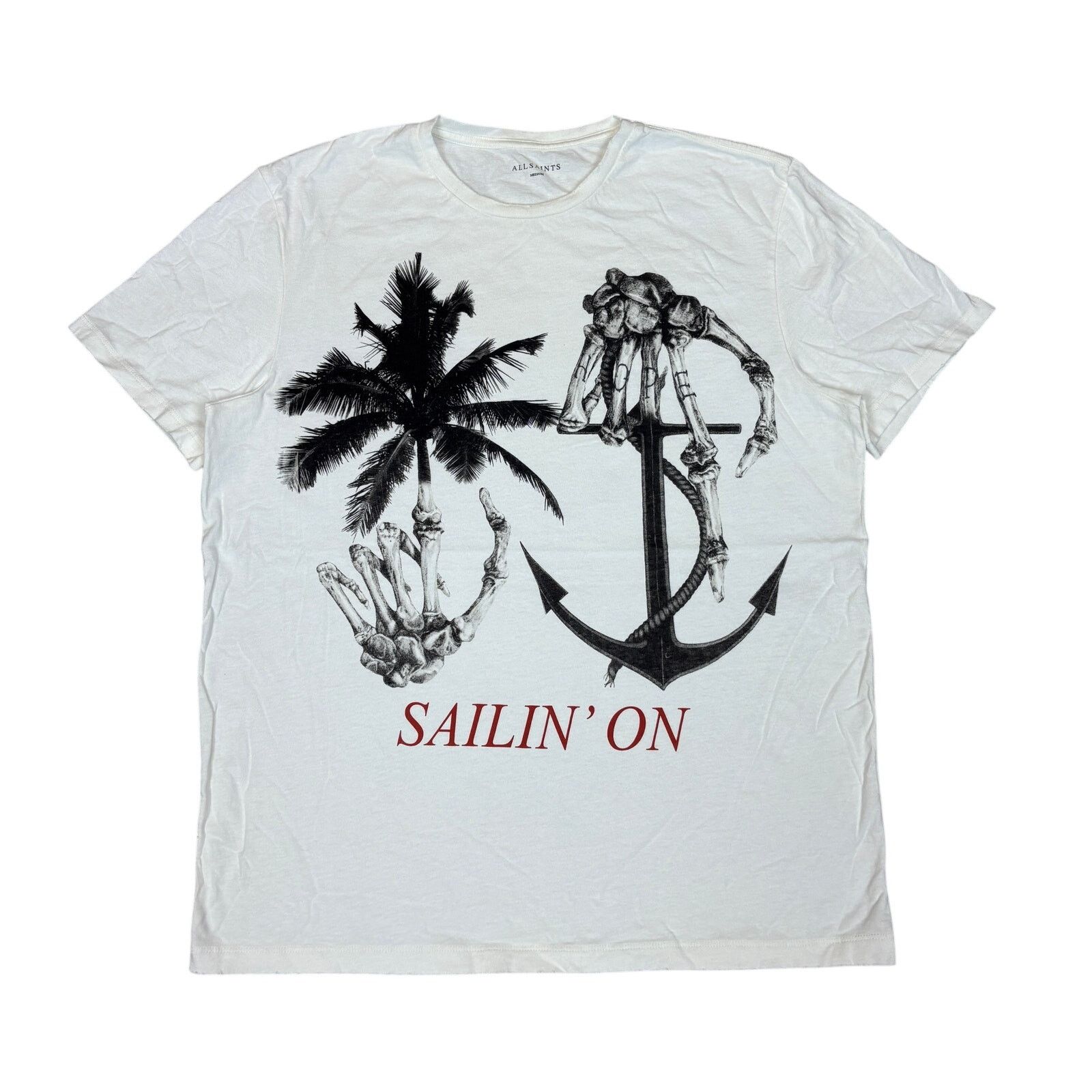 Allsaints Allsaints Sailin On Anchor Short Sleeve Crew T Shirt Men's M Size US M / EU 48-50 / 2 - 1 Thumbnail