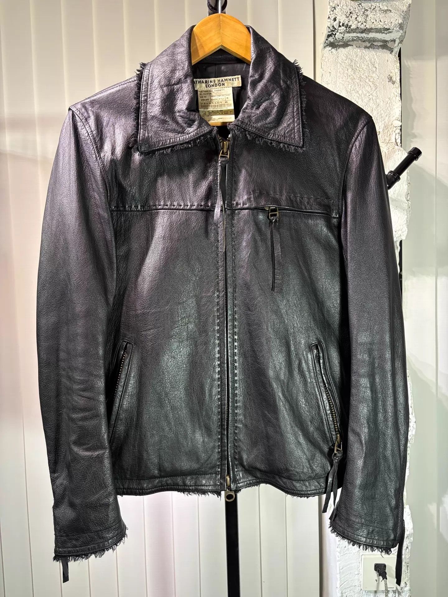 Katharine Hamnett London Katharine Hamnett 00s Frayed Leather Jacket Size US S / EU 44-46 / 1 - 1 Thumbnail