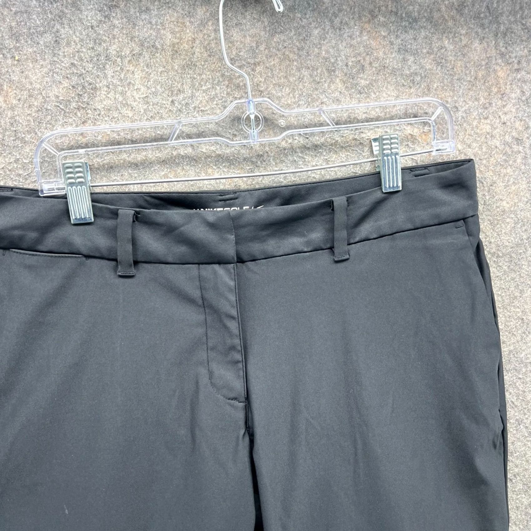 Nike Nike Dri-Fit Pants Womens 12 Black Flat Front Capri Pockets Casual Womens Size 34" / US 12 / IT 48 - 6 Thumbnail