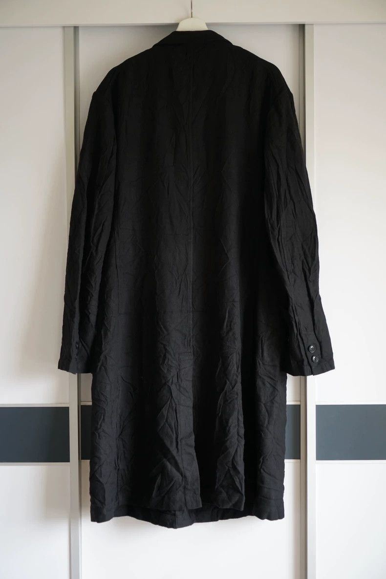 Yohji Yamamoto Yohji Yamamoto Yohji Yamamoto Black Wrinkled Wool Coat Size US L / EU 52-54 / 3 - 2 Thumbnail
