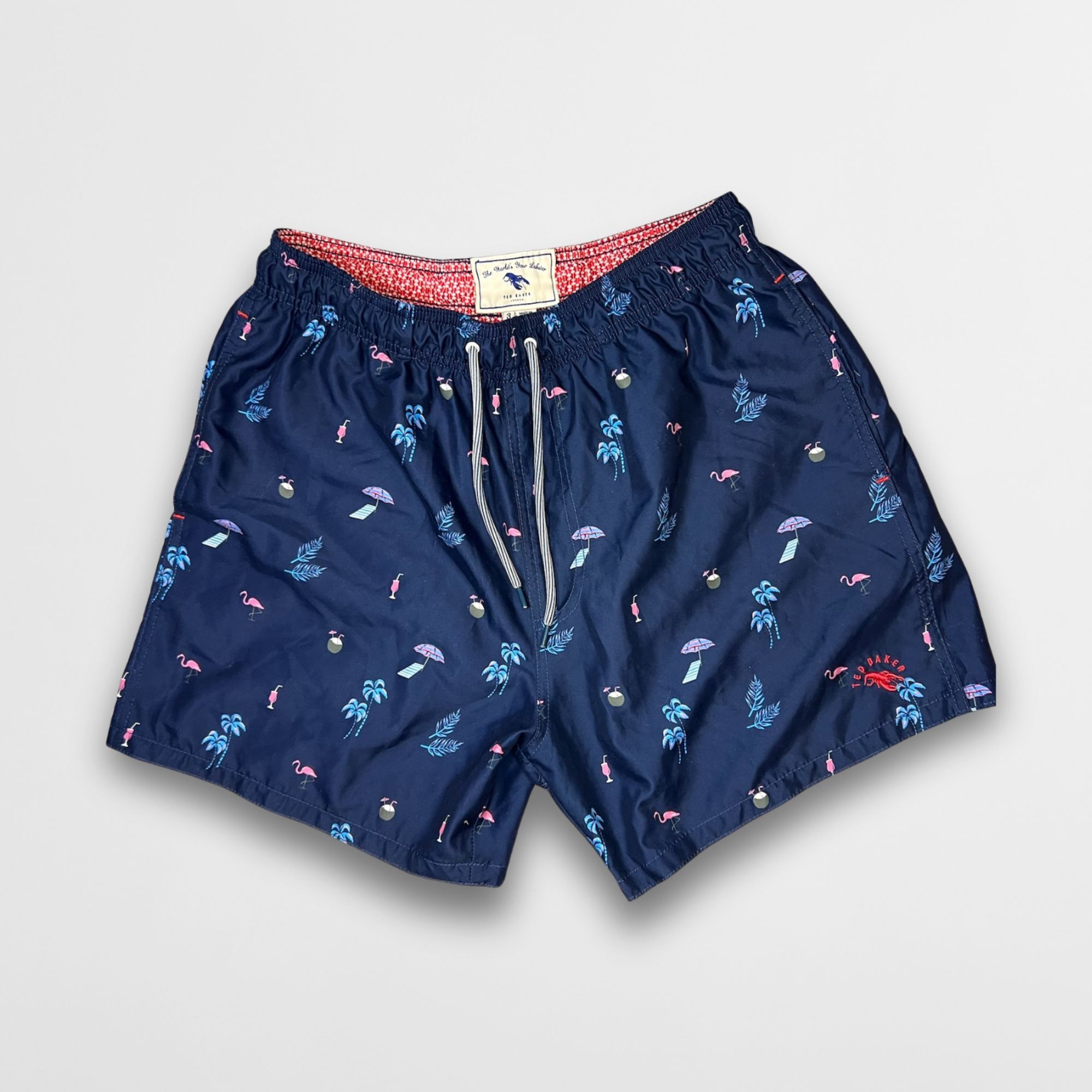 Ted Baker Ted Baker Mens The Worlds Your Lobster Swim Shorts Navy Blue Size US 32 / EU 48 - 2 Thumbnail