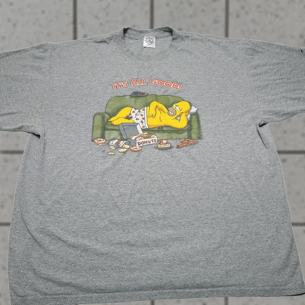 Delta VINTAGE The Simpsons Homer Simpson T-Shirt Size XL "It’s All Good" Donuts Y2k Unisex Adults Size US XL / EU 56 / 4 - 1 Thumbnail