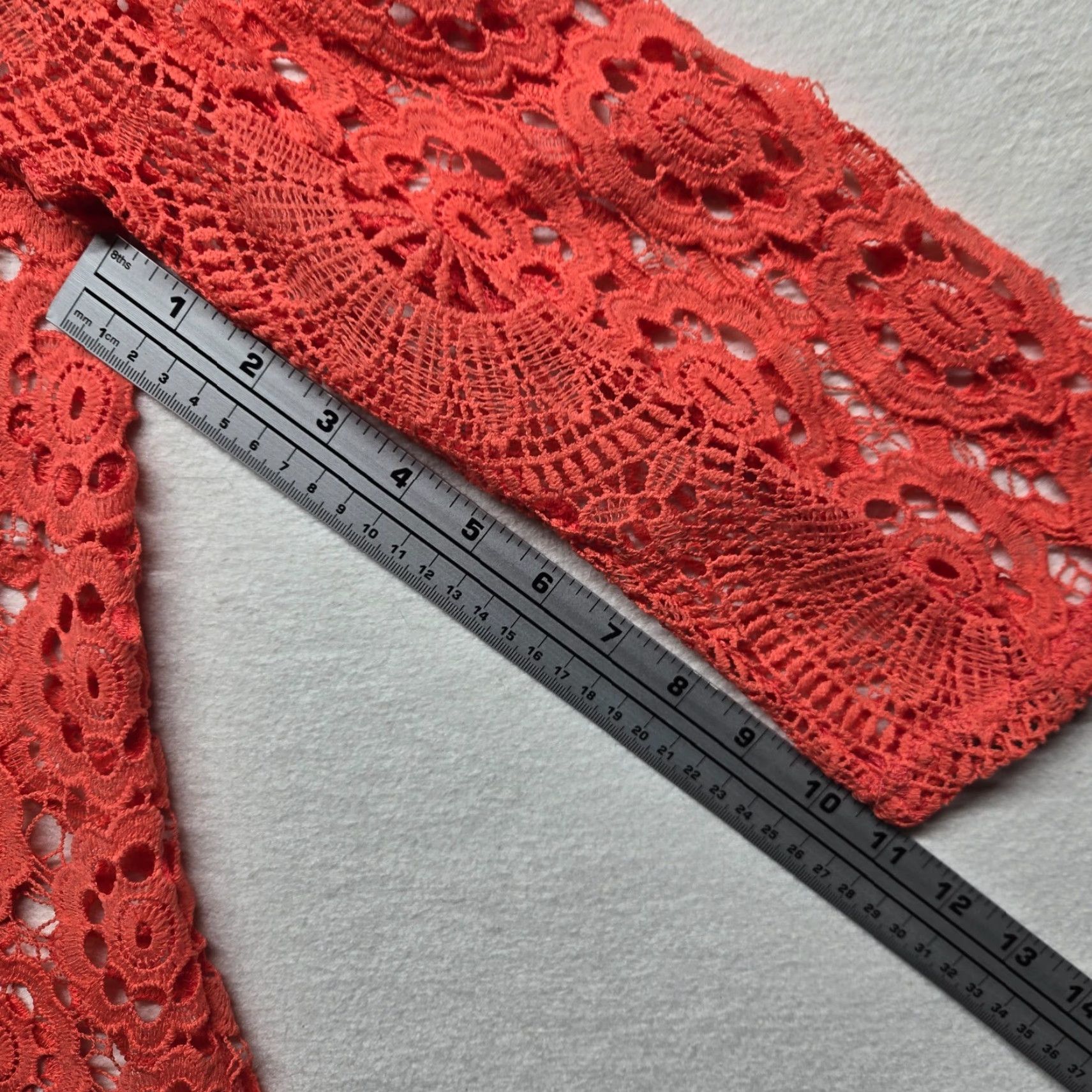 Vintage VINTAGE Shirt Adult L Red Solid Crochet Lace Boho Cottagecore 60s 70s Fairytale Floral Western Womens Size L / US 10 / IT 46 - 4 Thumbnail