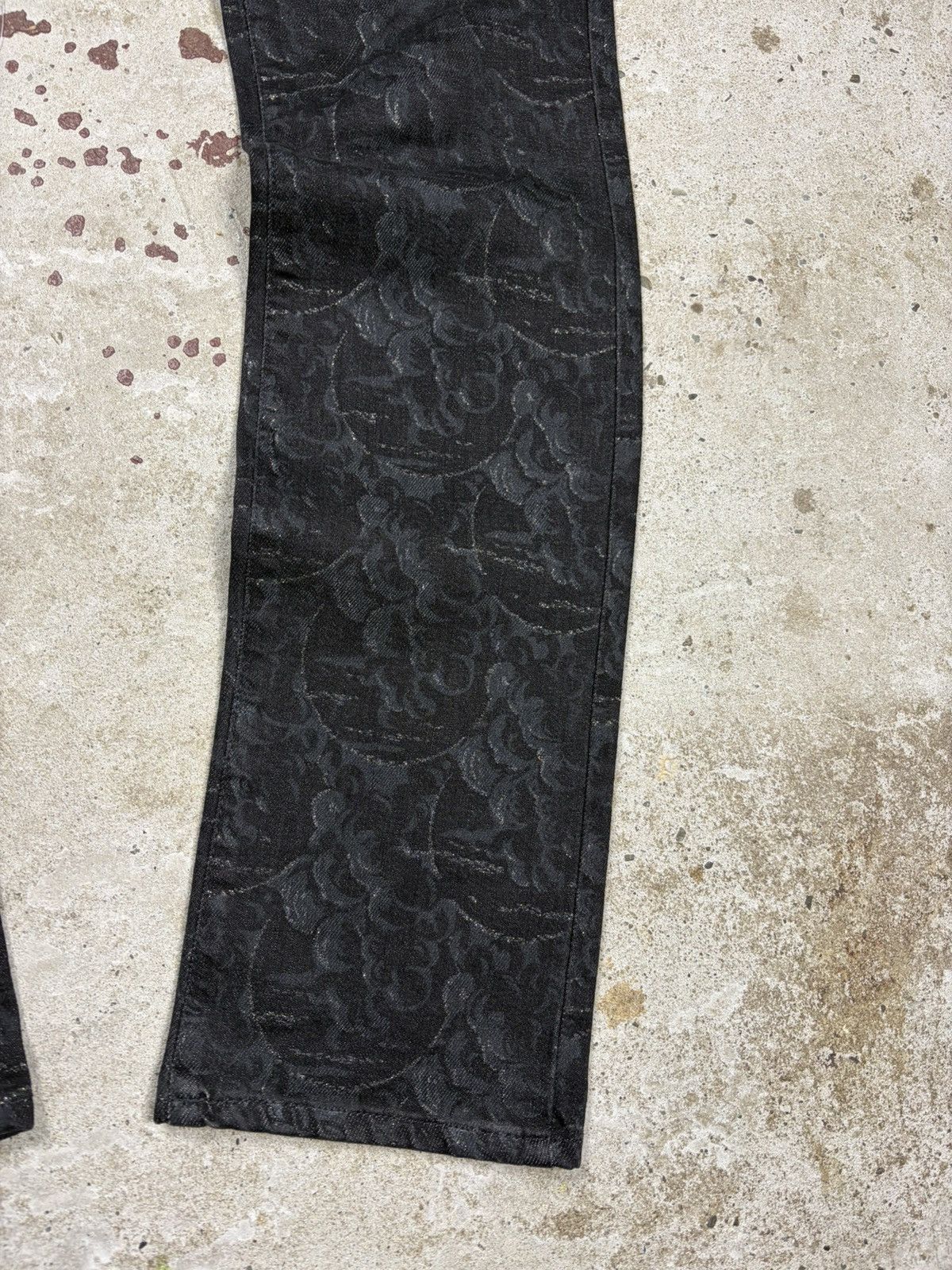 Just Cavalli 2000s Just Roberto Cavalli Abstract Floral Print Black Jeans Size 30" / US 8 / IT 44 - 4 Thumbnail