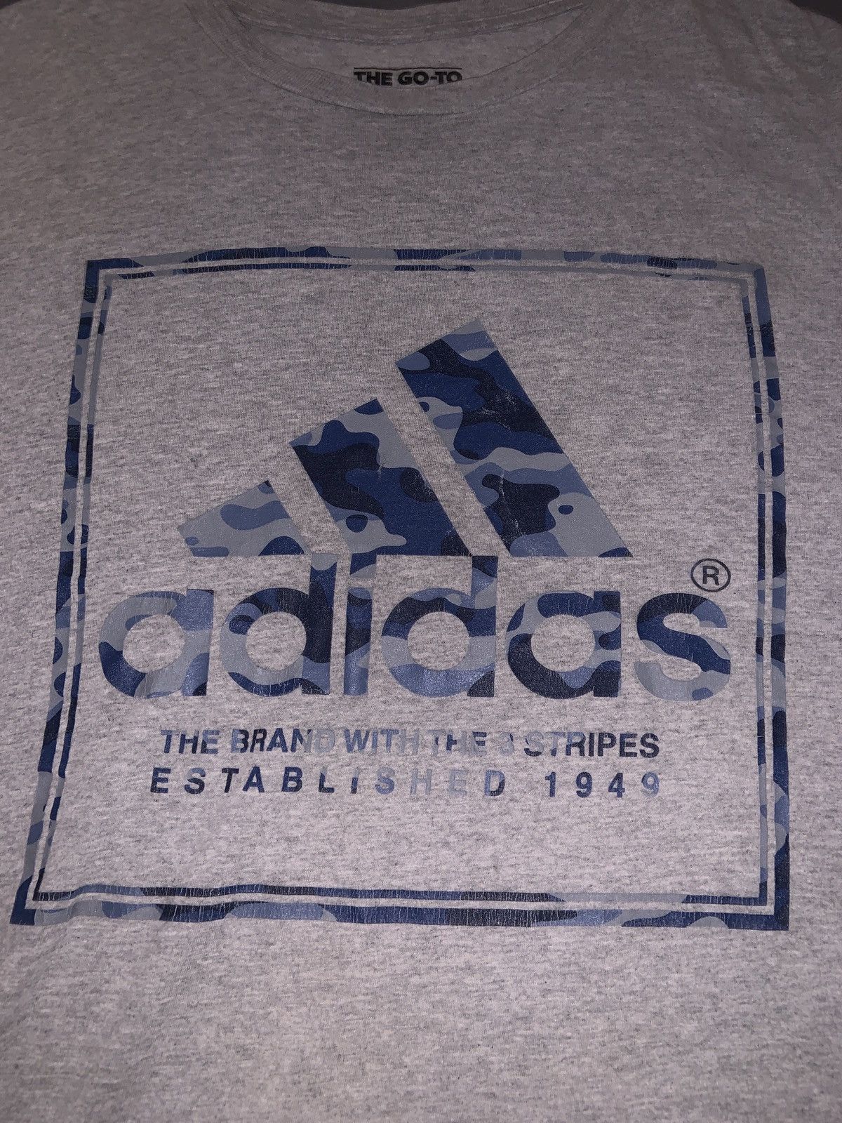 Adidas Adidas - The Brand With The Stripes T - Size Medium - Grey Size US M / EU 48-50 / 2 - 2 Thumbnail