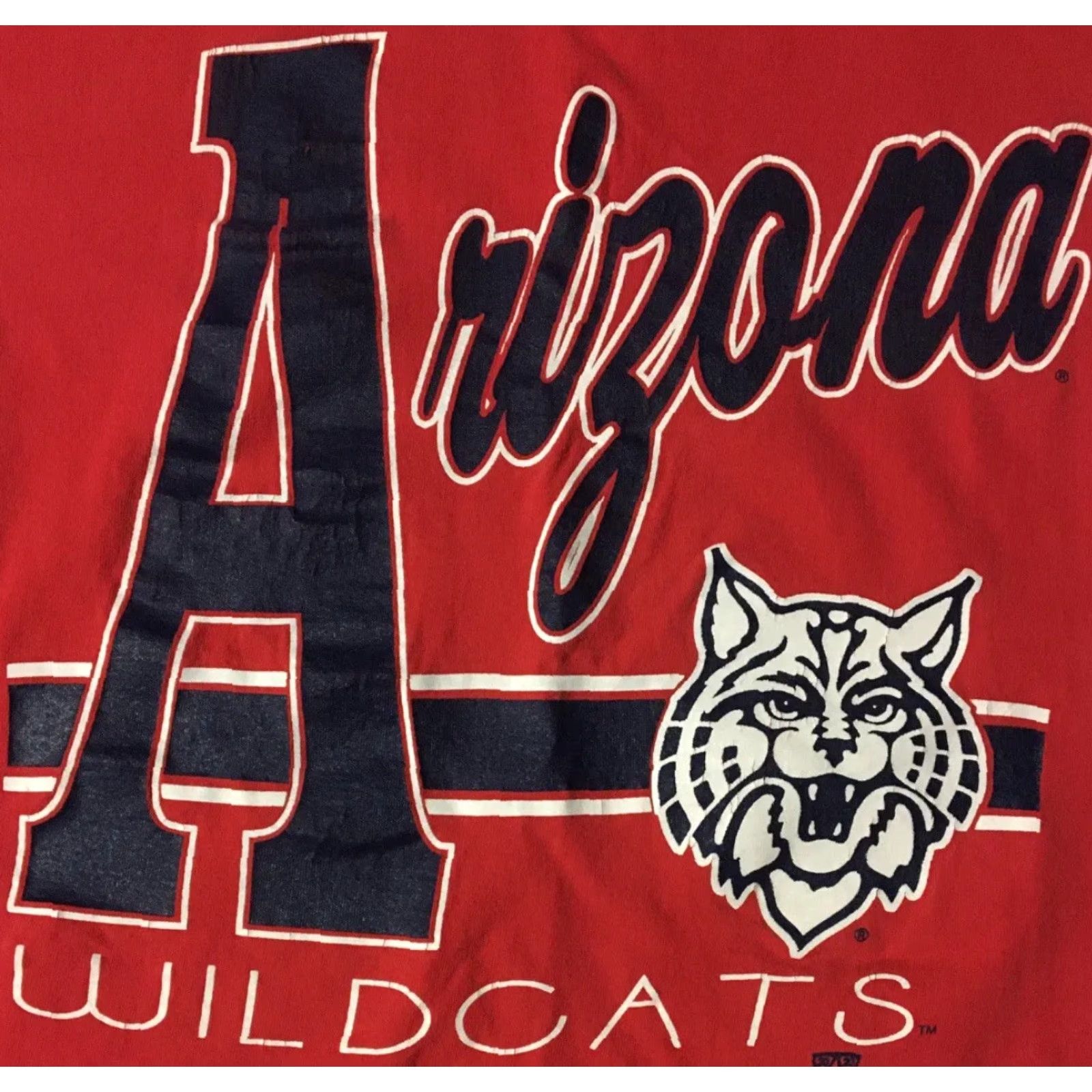 Vintage VINTAGE Arizona Wildcats 90s Shirt L Red USA College Grunge School Track T-Shirt Men CC Size US L / EU 52-54 / 3 - 2 Thumbnail