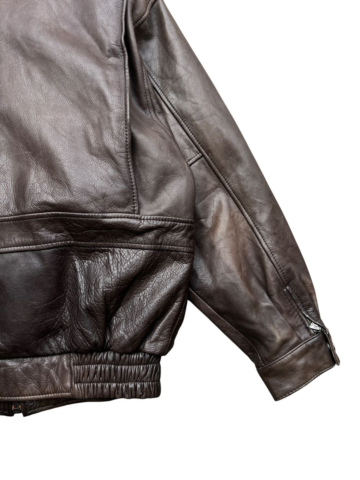 Vintage Vintage 90s Tobell G1 Brown Leather Jacket Size US L / EU 52-54 / 3 - 8 Thumbnail