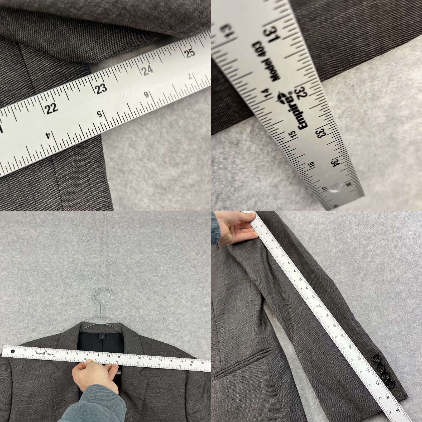J.Crew J.CREW Blazer Mens 42L 42 Long Thompson Gray Wool Lined Single-Breasted Two-Button Jacket Coat Long Sleeve Business Formal Vintage: No Size 42R - 8 Thumbnail