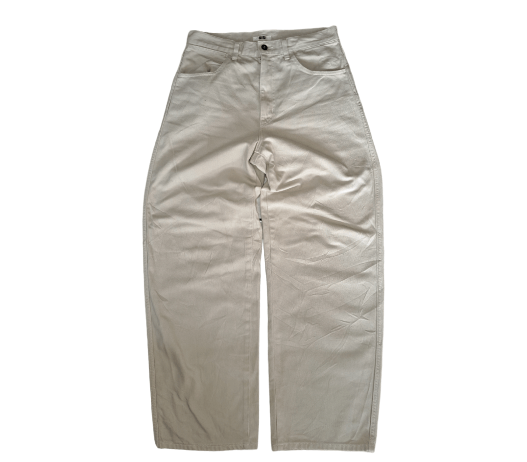 image of Uniqlo U Baggy Wide Pants in White, Men's (Size 30)