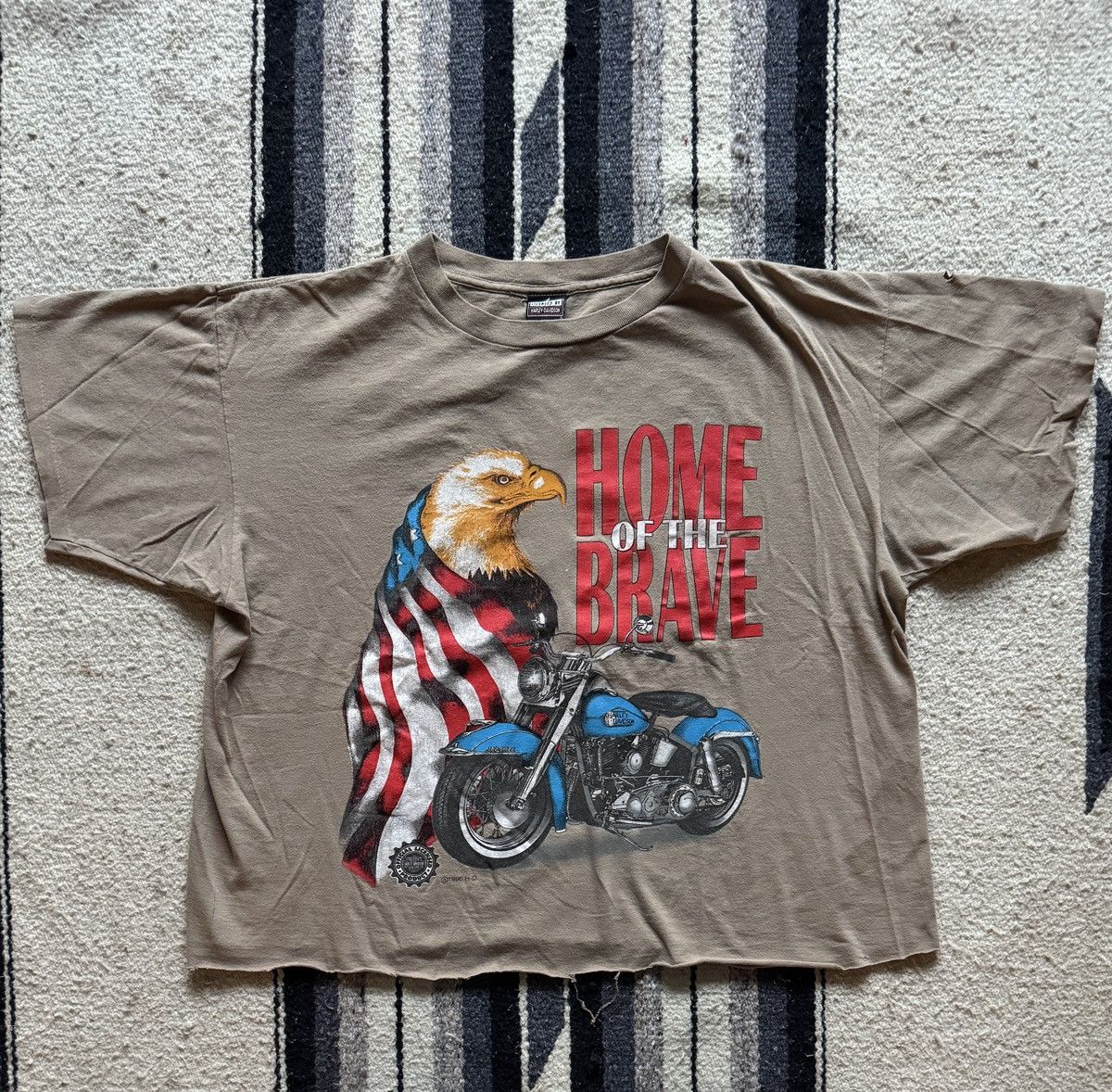 Harley Davidson Vintage 1996 Harley Davidson Eagle Biker T-Shirt XL Cropped Size US XL / EU 56 / 4 - 1 Thumbnail