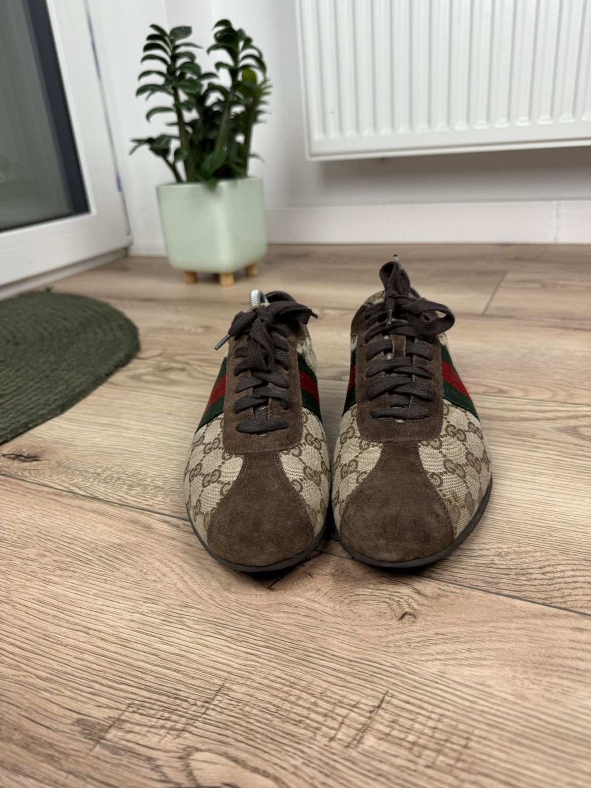 Gucci Gucci Shoes Monogram Logo GG Leather Canvas Sneakers Brown Size US 8 / EU 41 - 5 Thumbnail